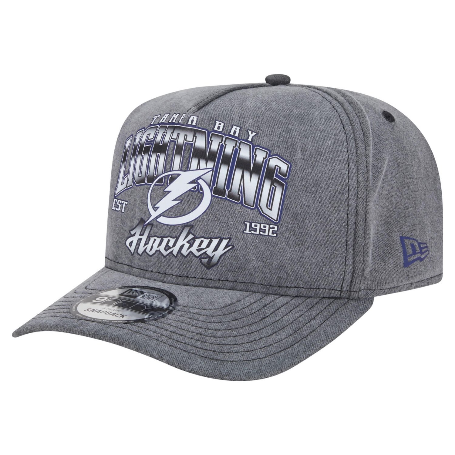 New Era Tampa Bay Lightning Throwback Washed A-Frame Pre-Curved 9FIFTY Snapback Hat