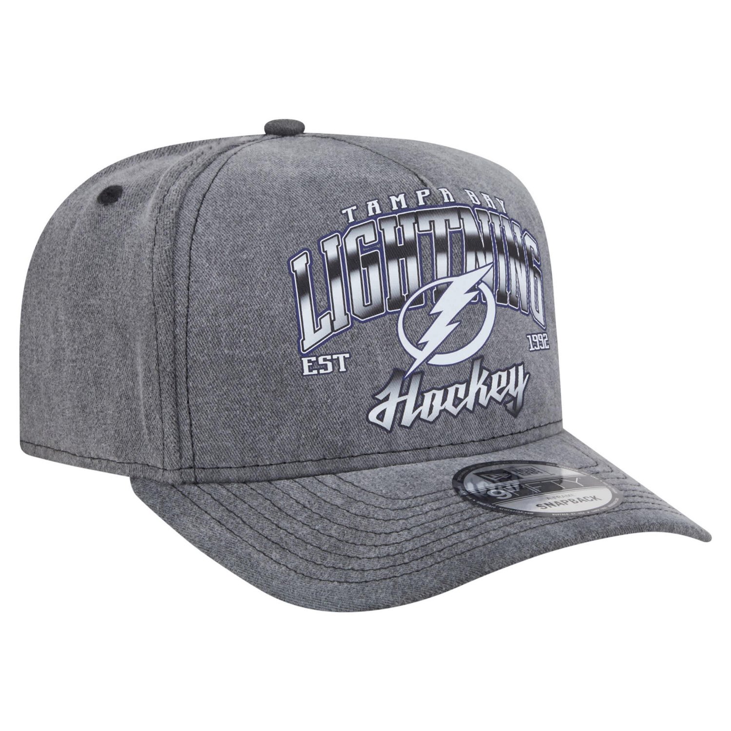 New Era Tampa Bay Lightning Throwback Washed A-Frame Pre-Curved 9FIFTY Snapback Hat