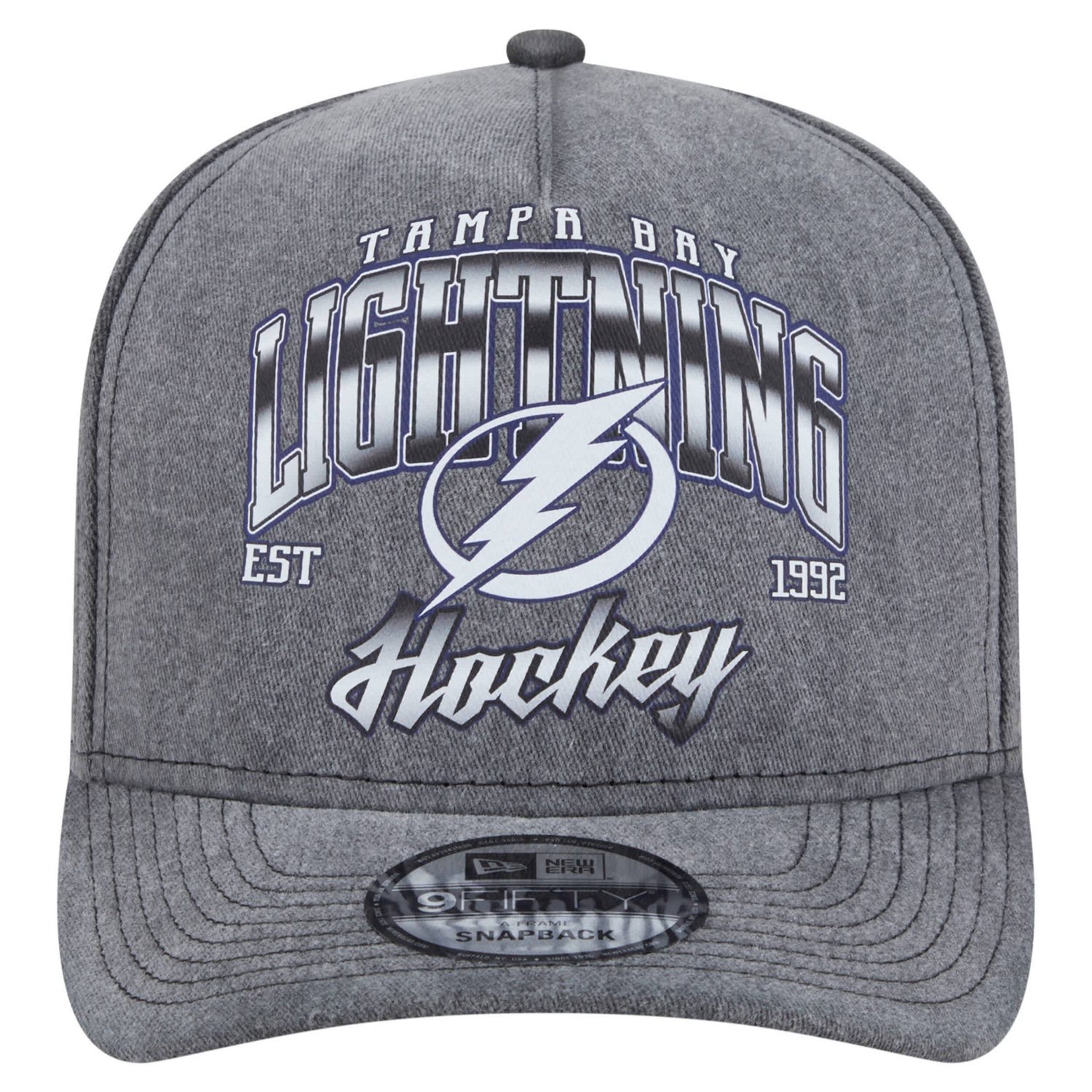 New Era Tampa Bay Lightning Throwback Washed A-Frame Pre-Curved 9FIFTY Snapback Hat