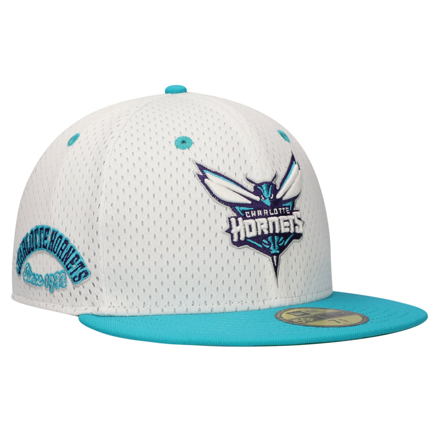 New Era Teal Charlotte Hornets Throwback 2Tone 59FIFTY Fitted Hat                                                                - view number 1