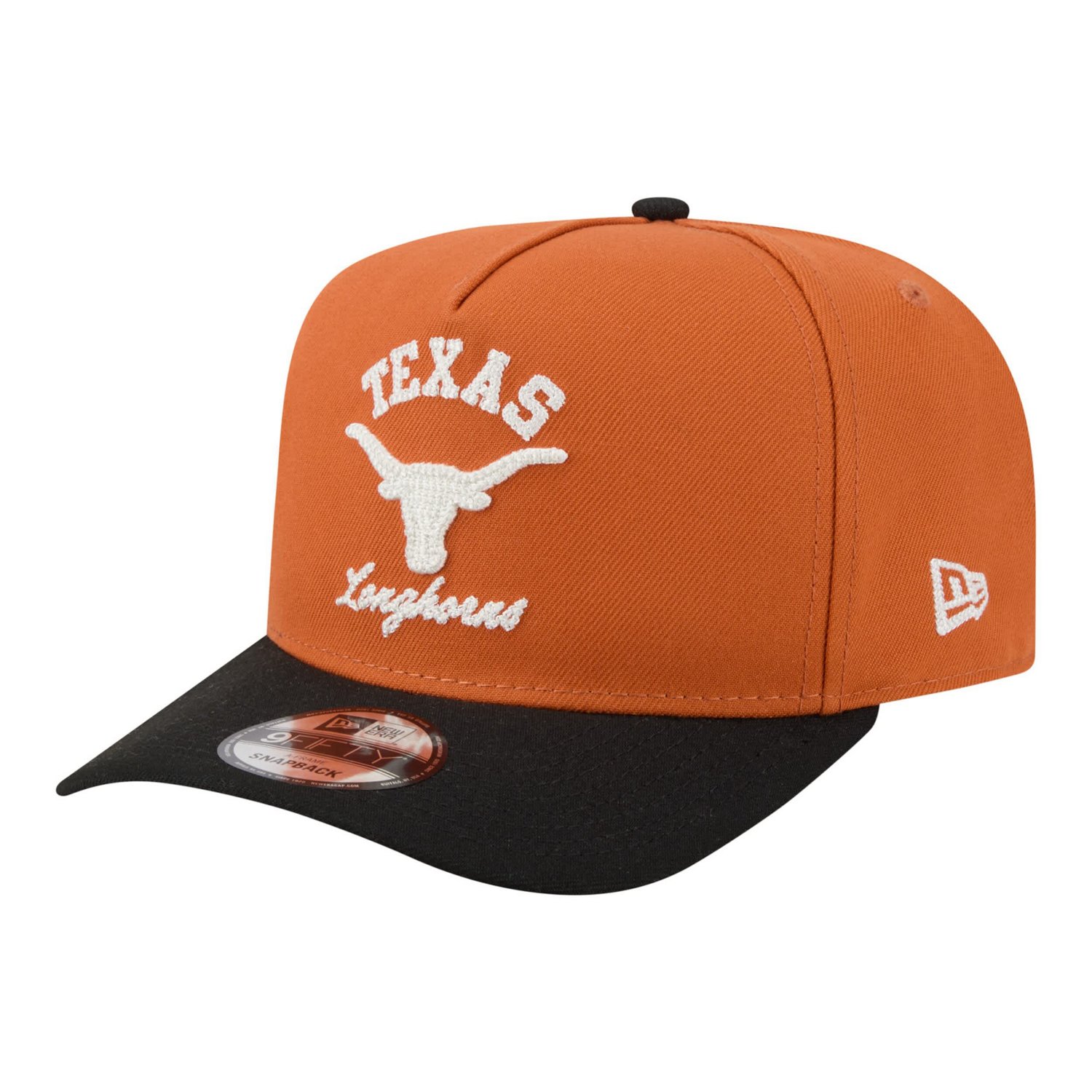 New Era Texas Black Texas Longhorns Two-Tone Arched 9FIFTY Snapback Hat - view number 3