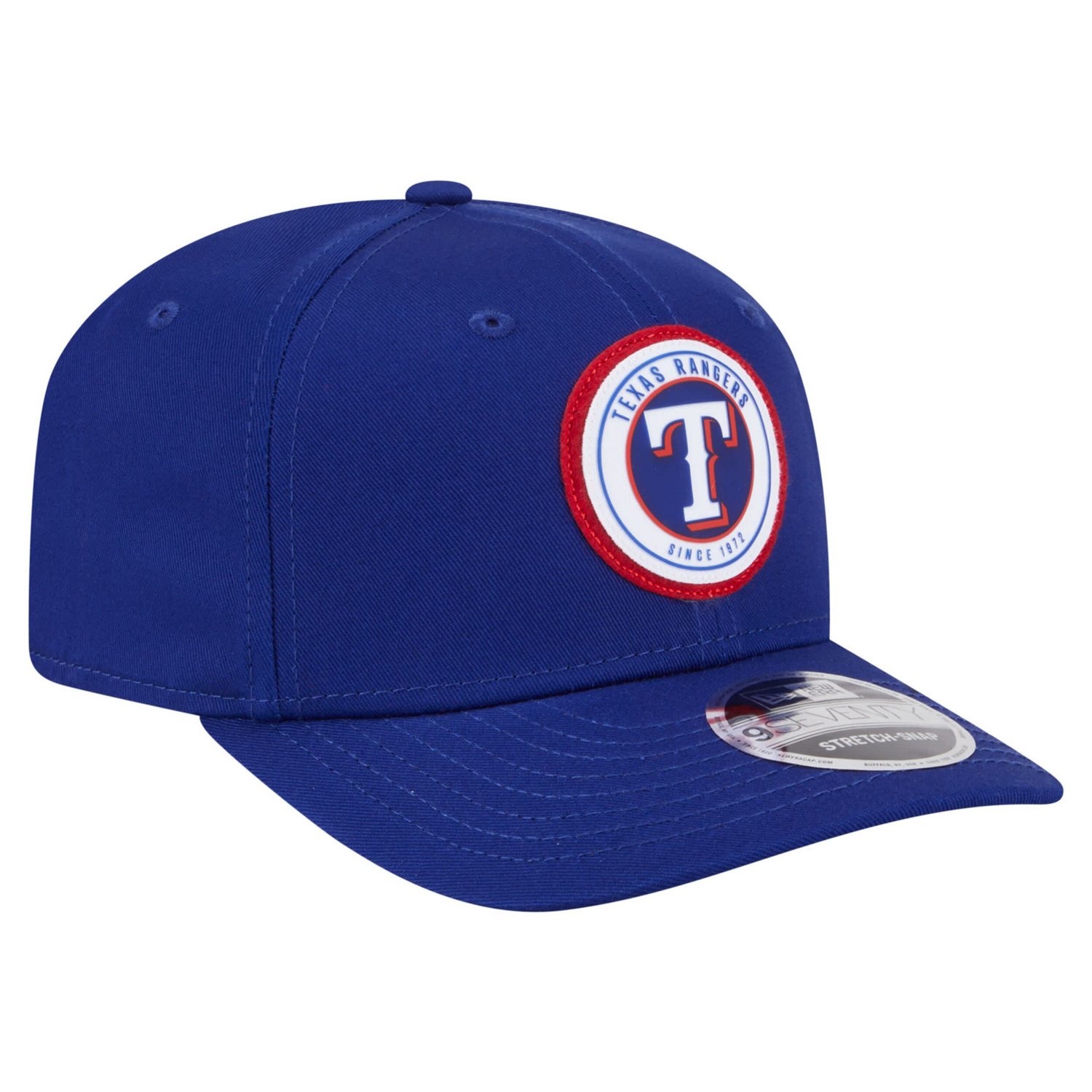 New Era Texas Rangers Circle Patch 9SEVENTY Stretch-Snap Hat - view number 3