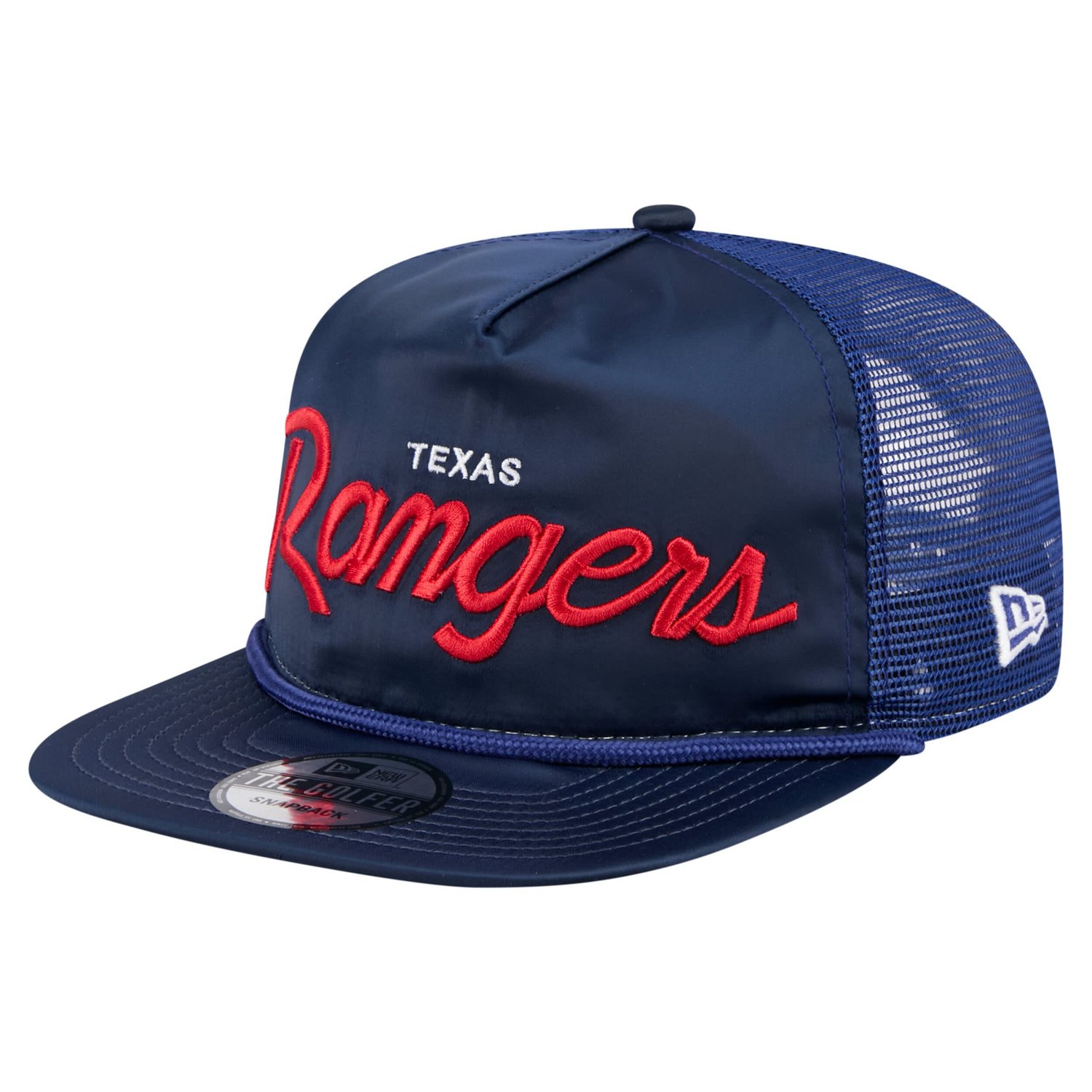 New Era Texas Rangers Retro Satin Script Golfer Adjustable Hat