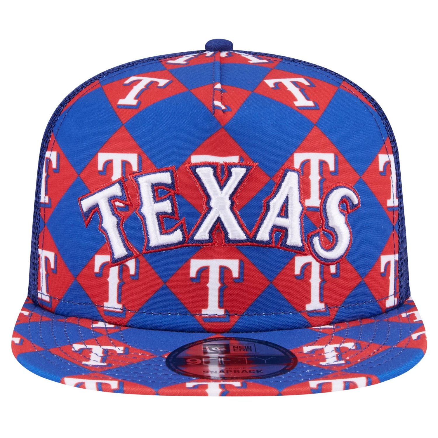 New Era Texas Rangers Seeing Diamonds A-Frame Trucker 9FIFTY Snapback Hat                                                        - view number 2