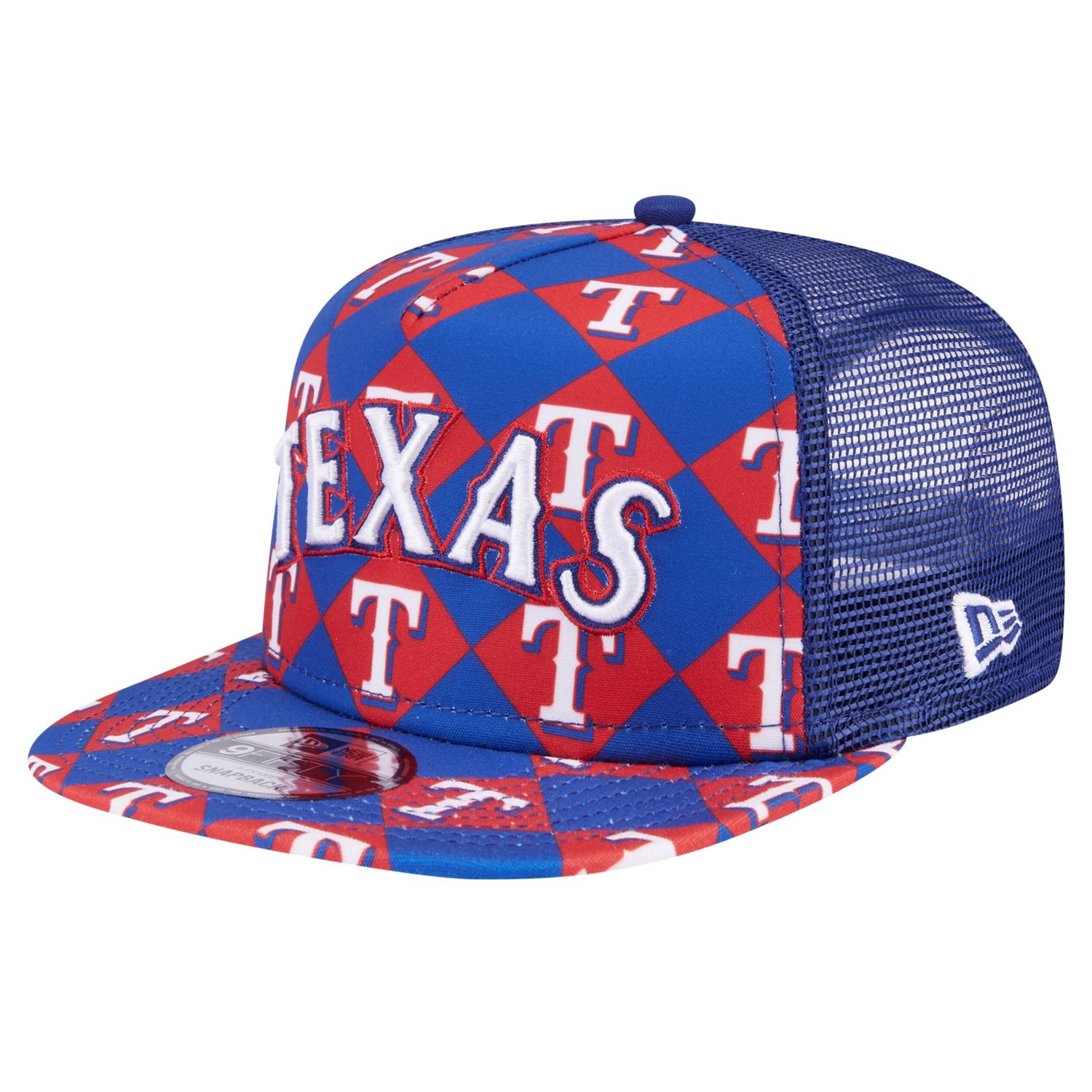 New Era Texas Rangers Seeing Diamonds A-Frame Trucker 9FIFTY Snapback Hat                                                        - view number 1