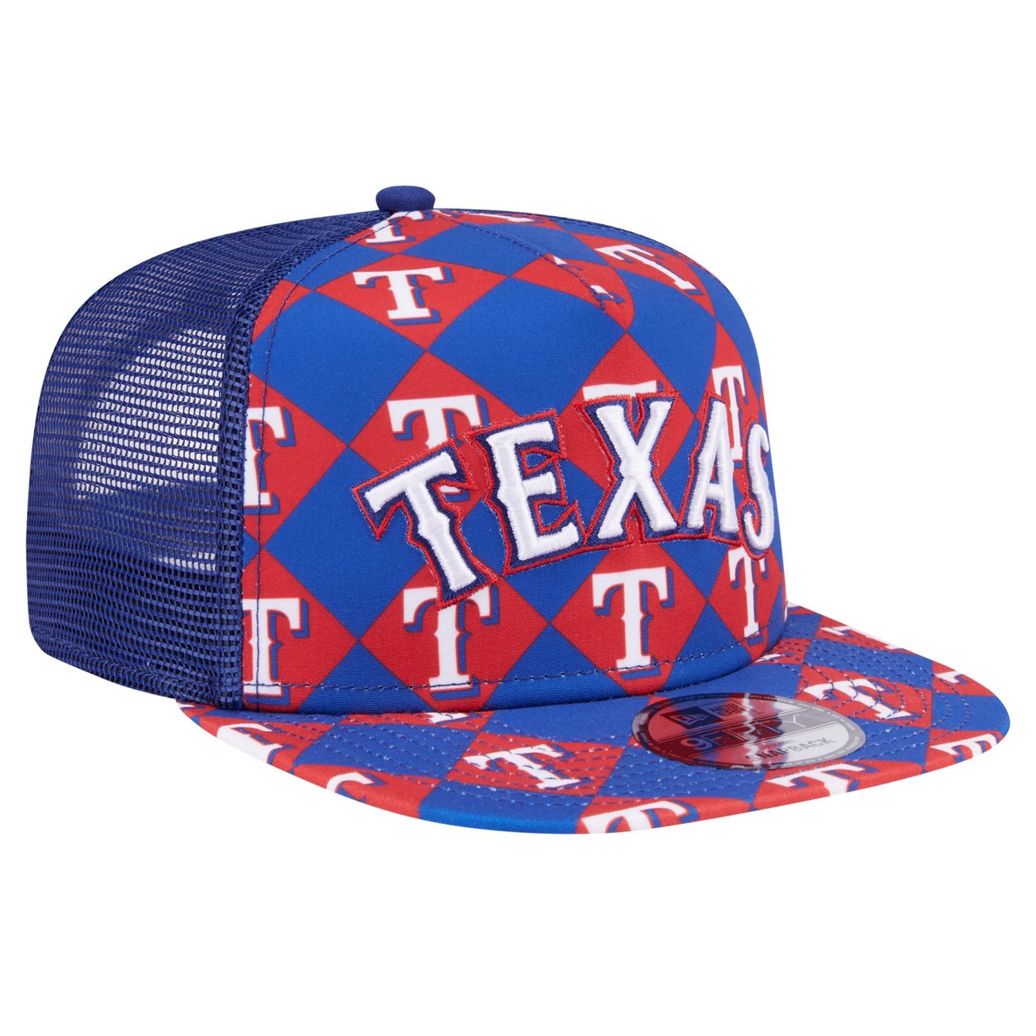 New Era Texas Rangers Seeing Diamonds A-Frame Trucker 9FIFTY Snapback Hat                                                        - view number 3