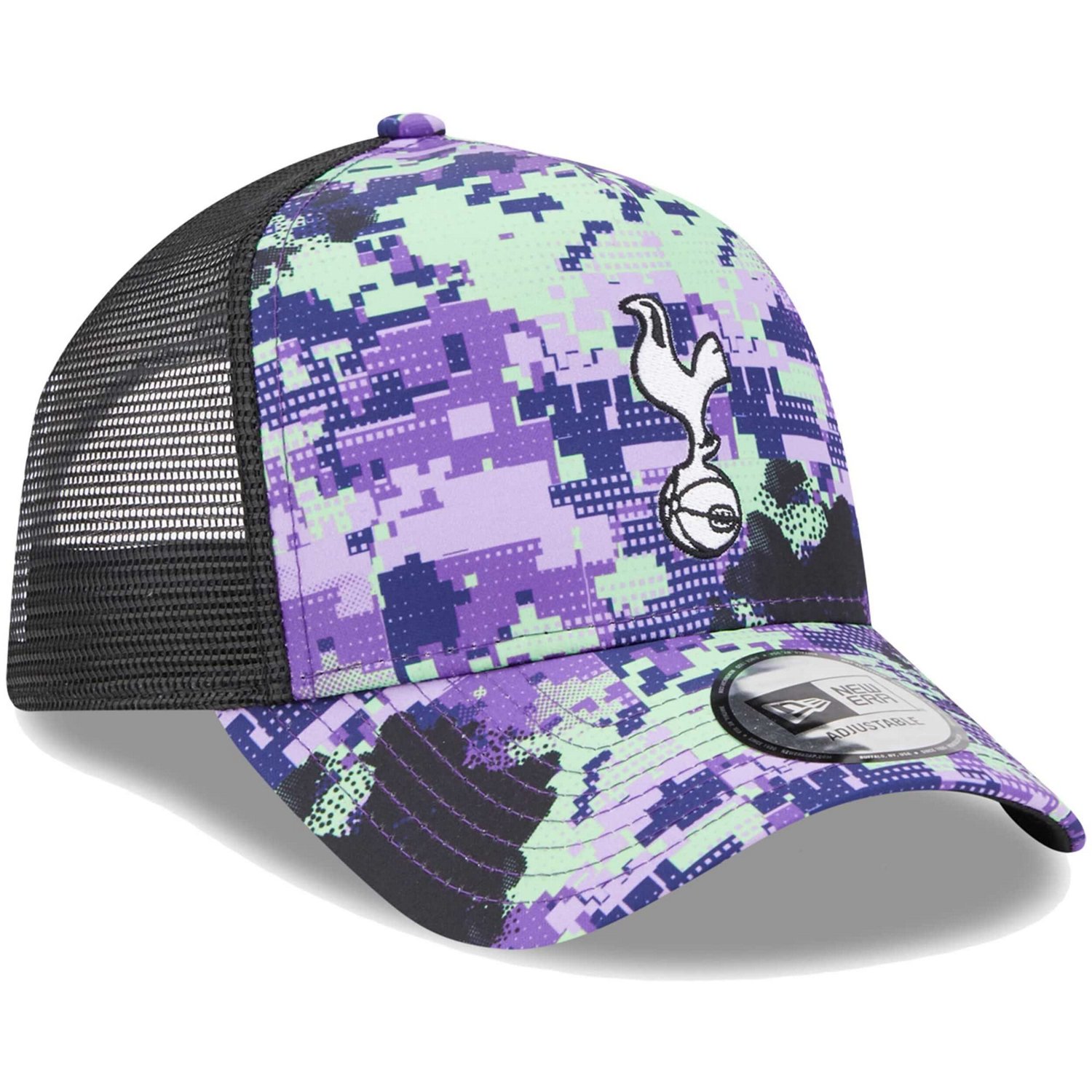 New Era Tottenham Hotspur Glitch All Over Print E-Frame Trucker Adjustable Hat - view number 3