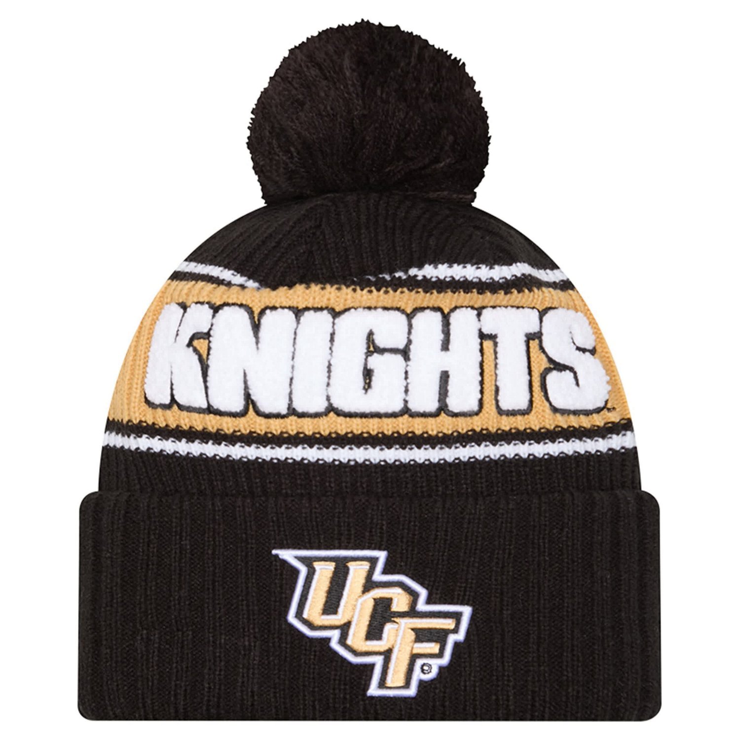 New Era UCF Knights Bold Cuffed Knit Hat with Pom