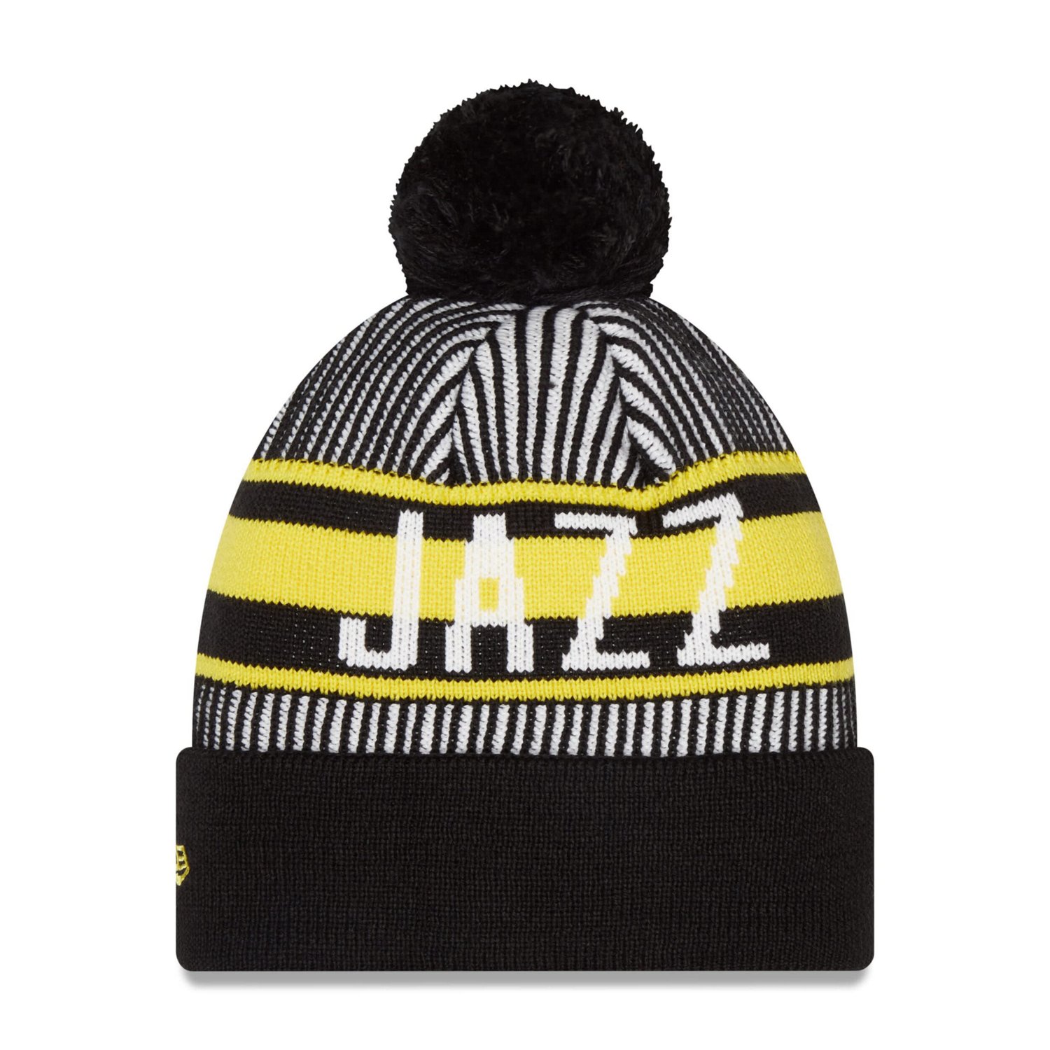 New Era Utah Jazz Striped Cuffed Pom Knit Hat - view number 2