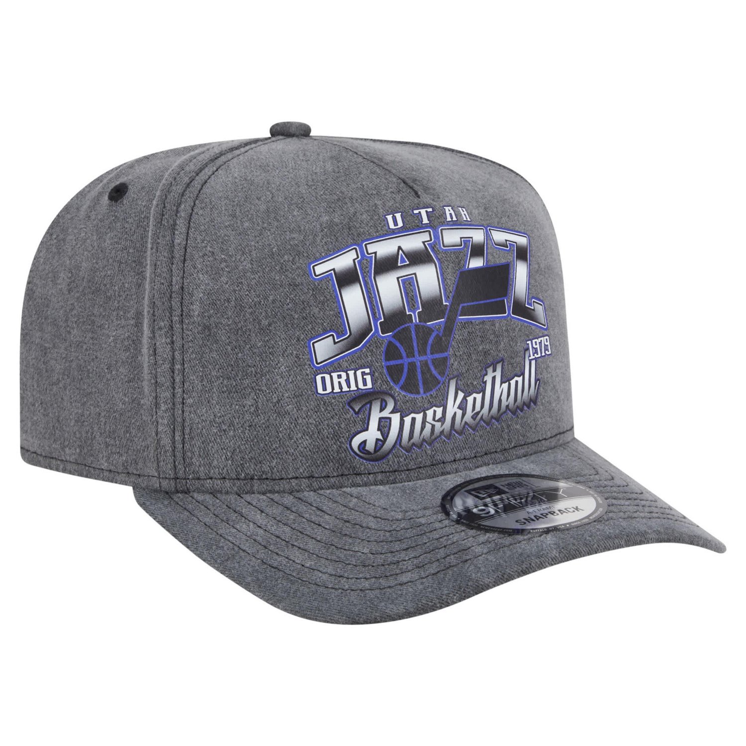 New Era Utah Jazz Throwback Washed Pre-Curved 9FIFTY Snapback Hat - view number 3