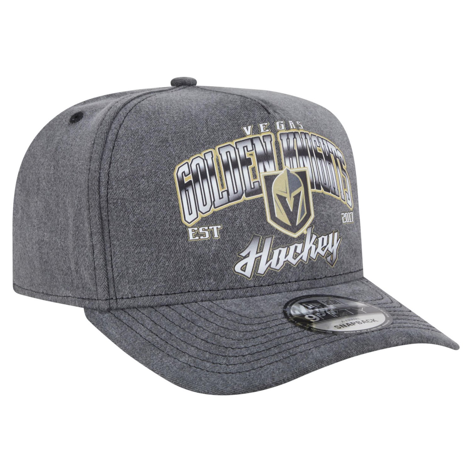 New Era Vegas Golden Knights Throwback Washed A-Frame Pre-Curved 9FIFTY Snapback Hat - view number 3