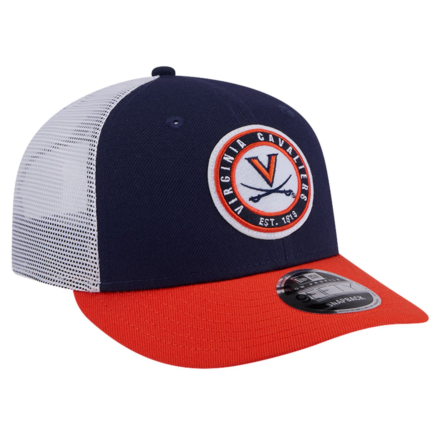 New Era Virginia Cavaliers Throwback Circle Patch 9FIFTY Trucker Snapback Hat - view number 3