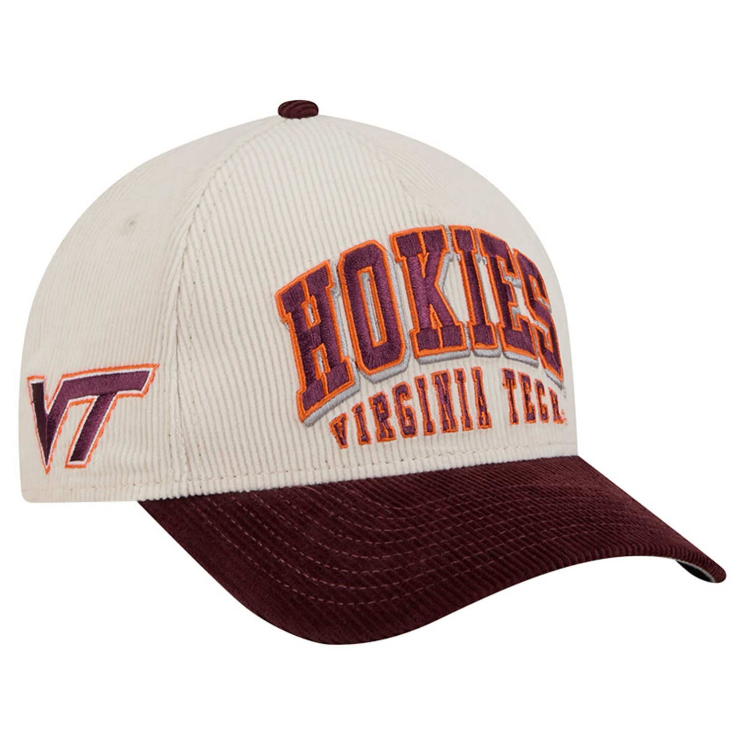 New Era Virginia Tech Hokies Arch Two-Tone Corduroy 9FORTY A-Frame Adjustable Hat - view number 3