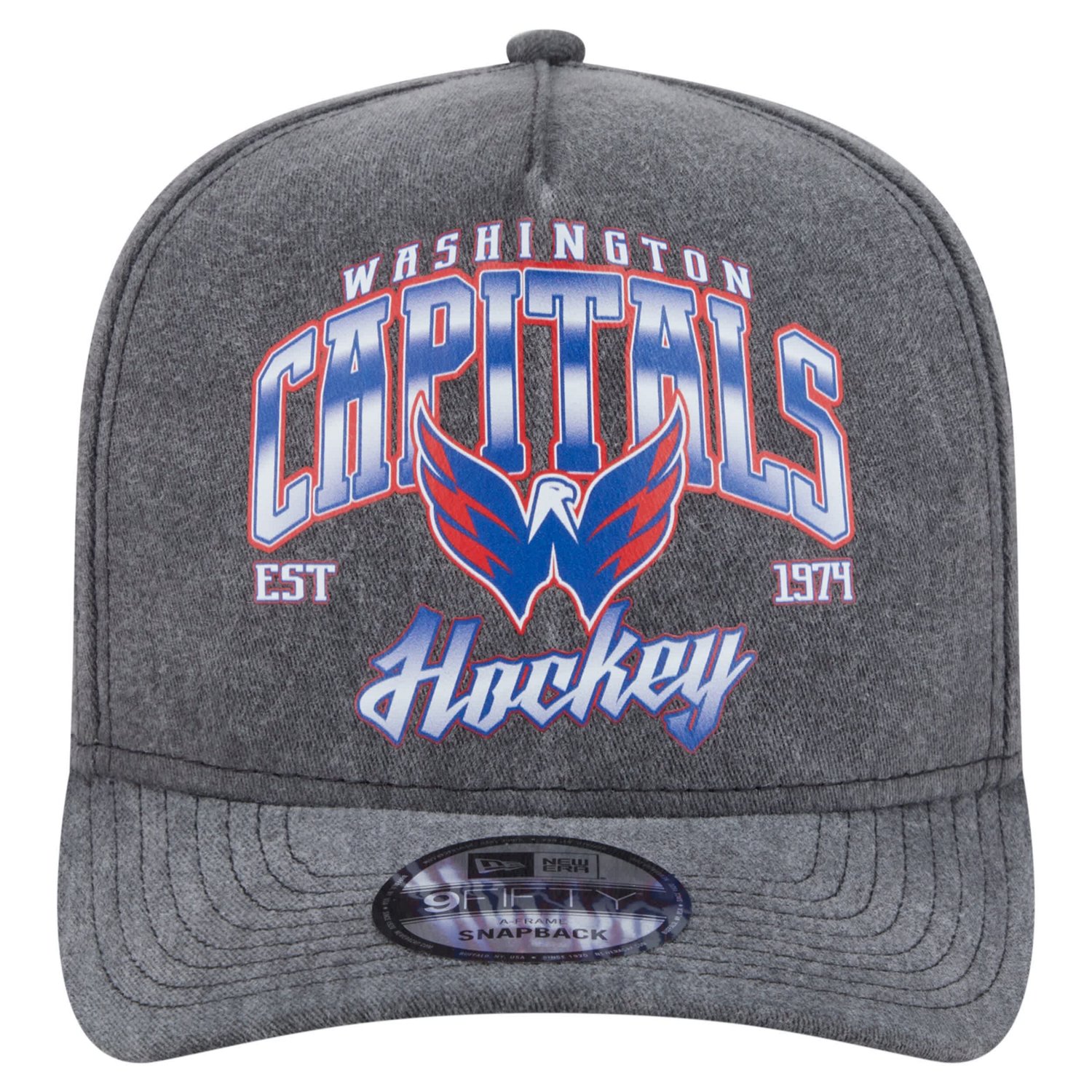 New Era Washington Capitals Throwback Washed A-Frame Pre-Curved 9FIFTY Snapback Hat - view number 2