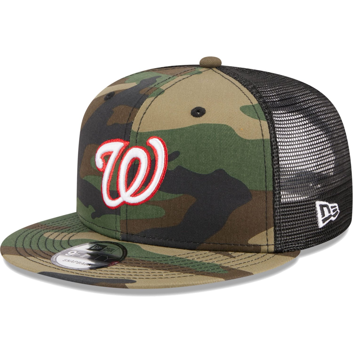 New Era Washington Nationals Woodland Trucker 9FIFTY Snapback Hat