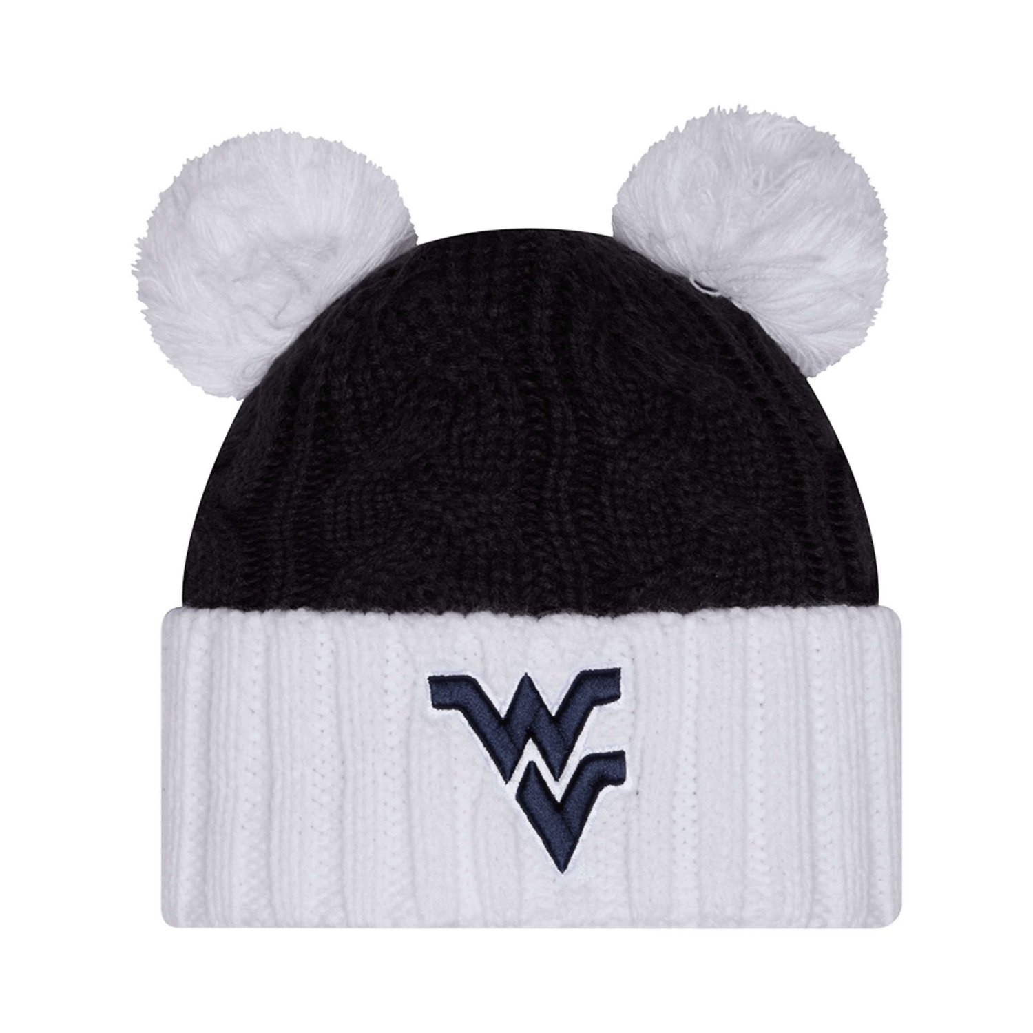 New Era West Virginia Mountaineers Tonal Cuffed Knit Hat with Double Poms