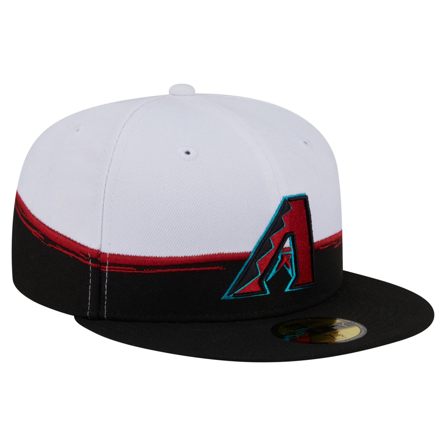 New Era White Arizona Diamondbacks Paint Stroke 59FIFTY Fitted Hat - view number 3