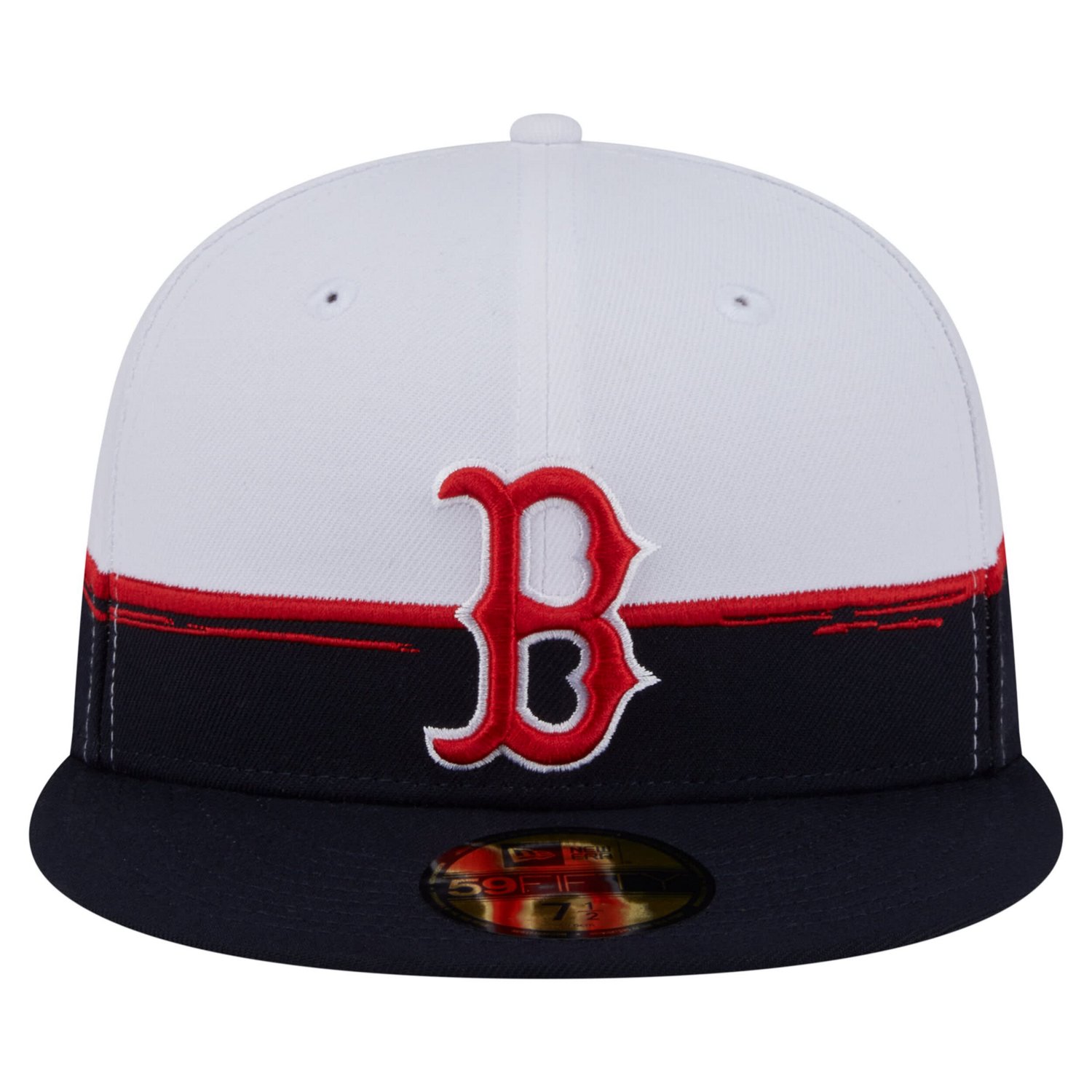 New Era White Boston Red Sox Paint Stroke 59FIFTY Fitted Hat - view number 2