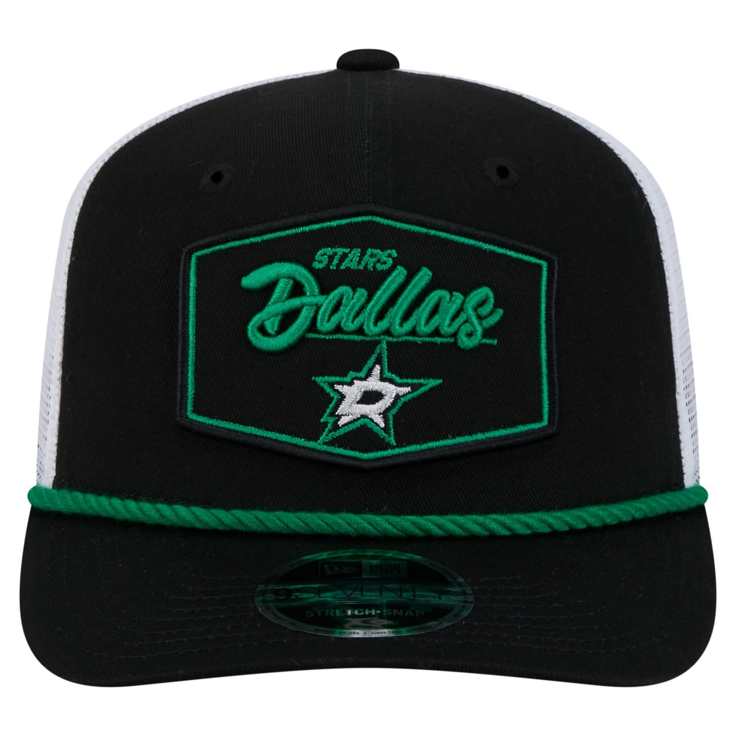 New Era White Dallas Stars Team Patch Basic 9SEVENTY Adjustable Trucker Hat - view number 2