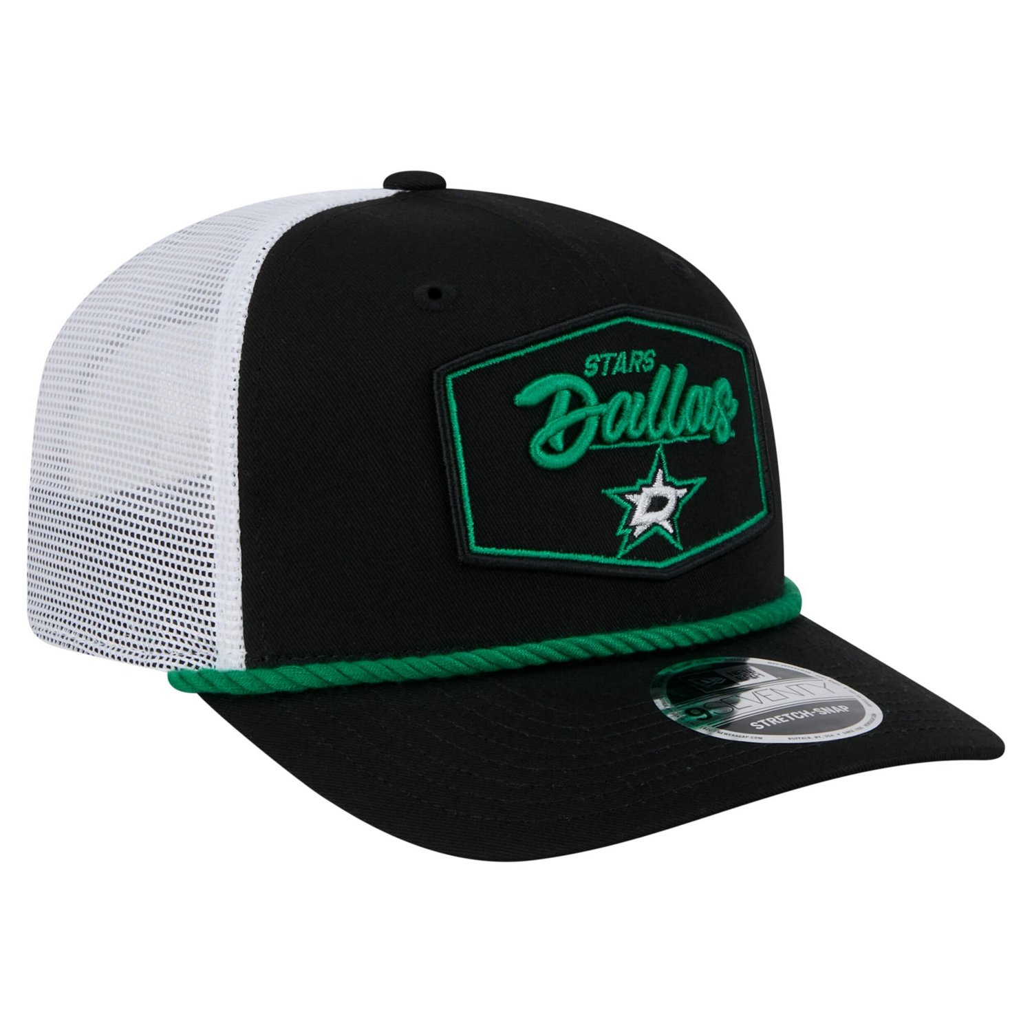 New Era White Dallas Stars Team Patch Basic 9SEVENTY Adjustable Trucker Hat - view number 3