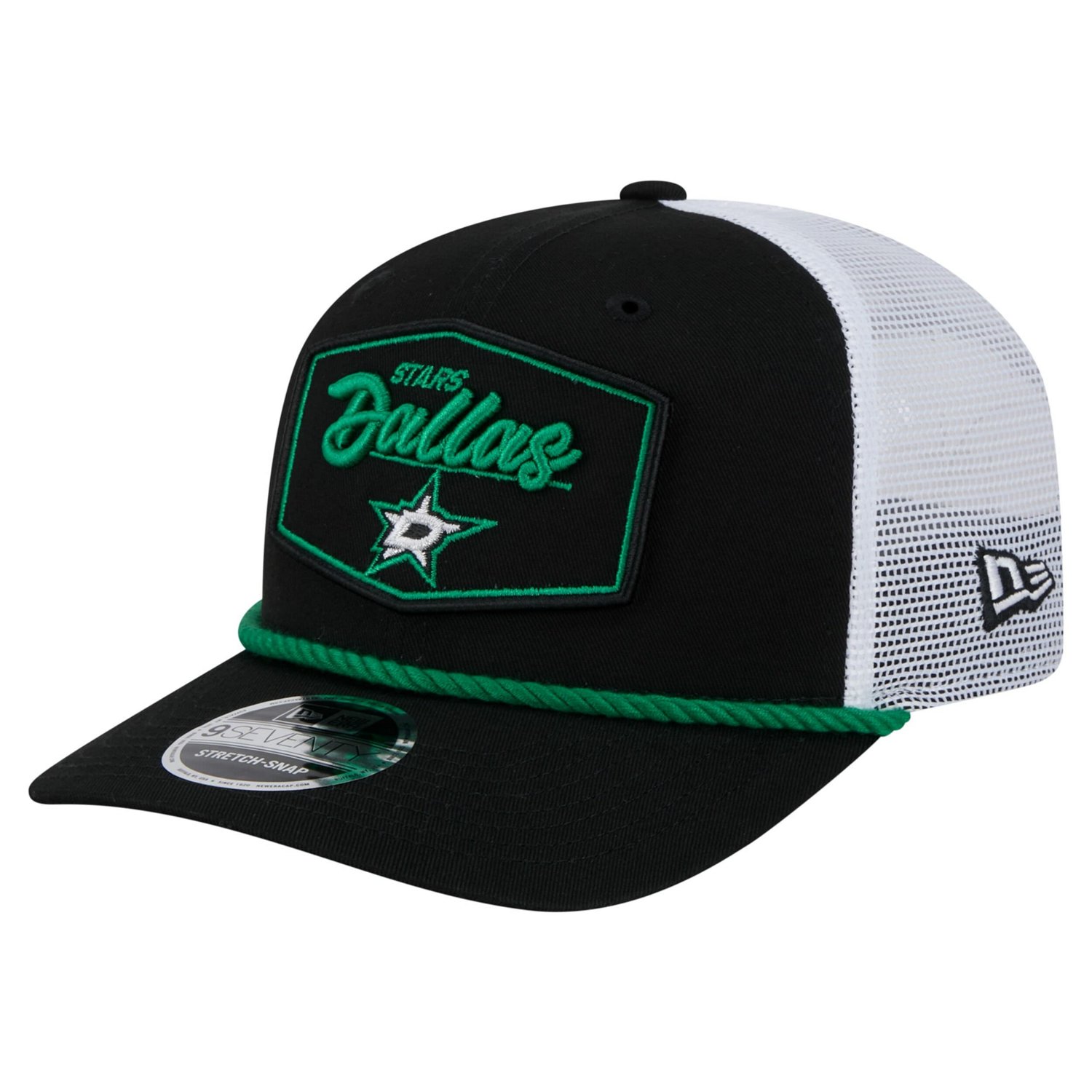 New Era White Dallas Stars Team Patch Basic 9SEVENTY Adjustable Trucker Hat
