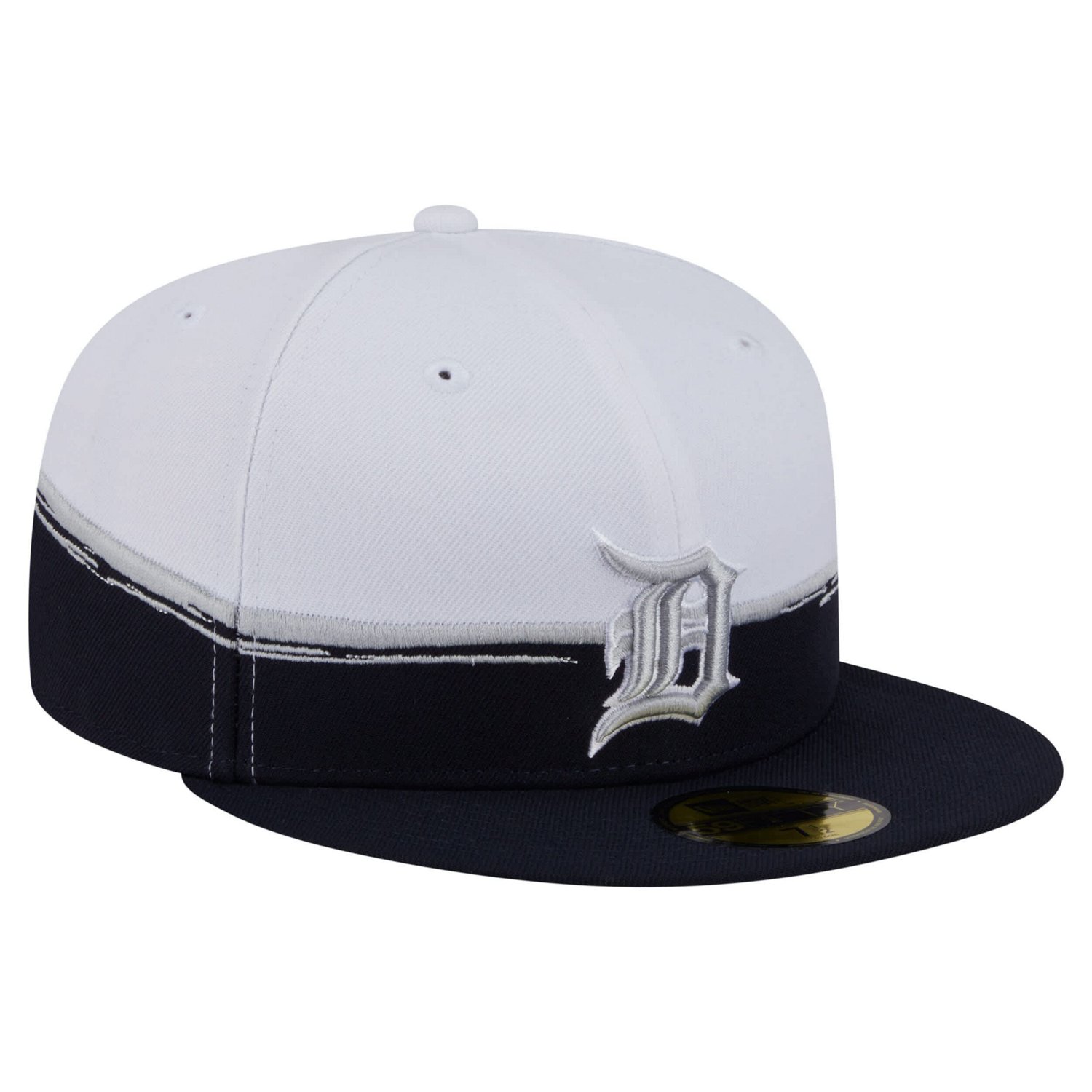 New Era White Detroit Tigers Paint Stroke 59FIFTY Fitted Hat - view number 3