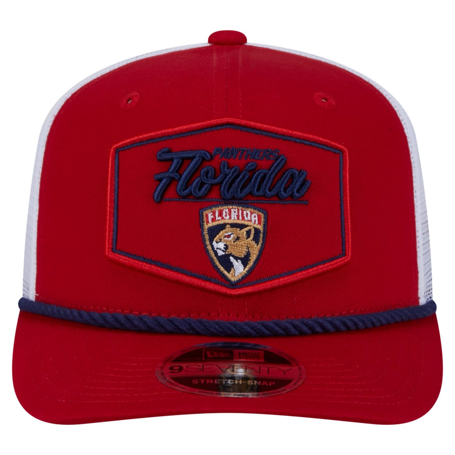 New Era White Florida Panthers Team Patch Basic 9SEVENTY Adjustable Trucker Hat - view number 2