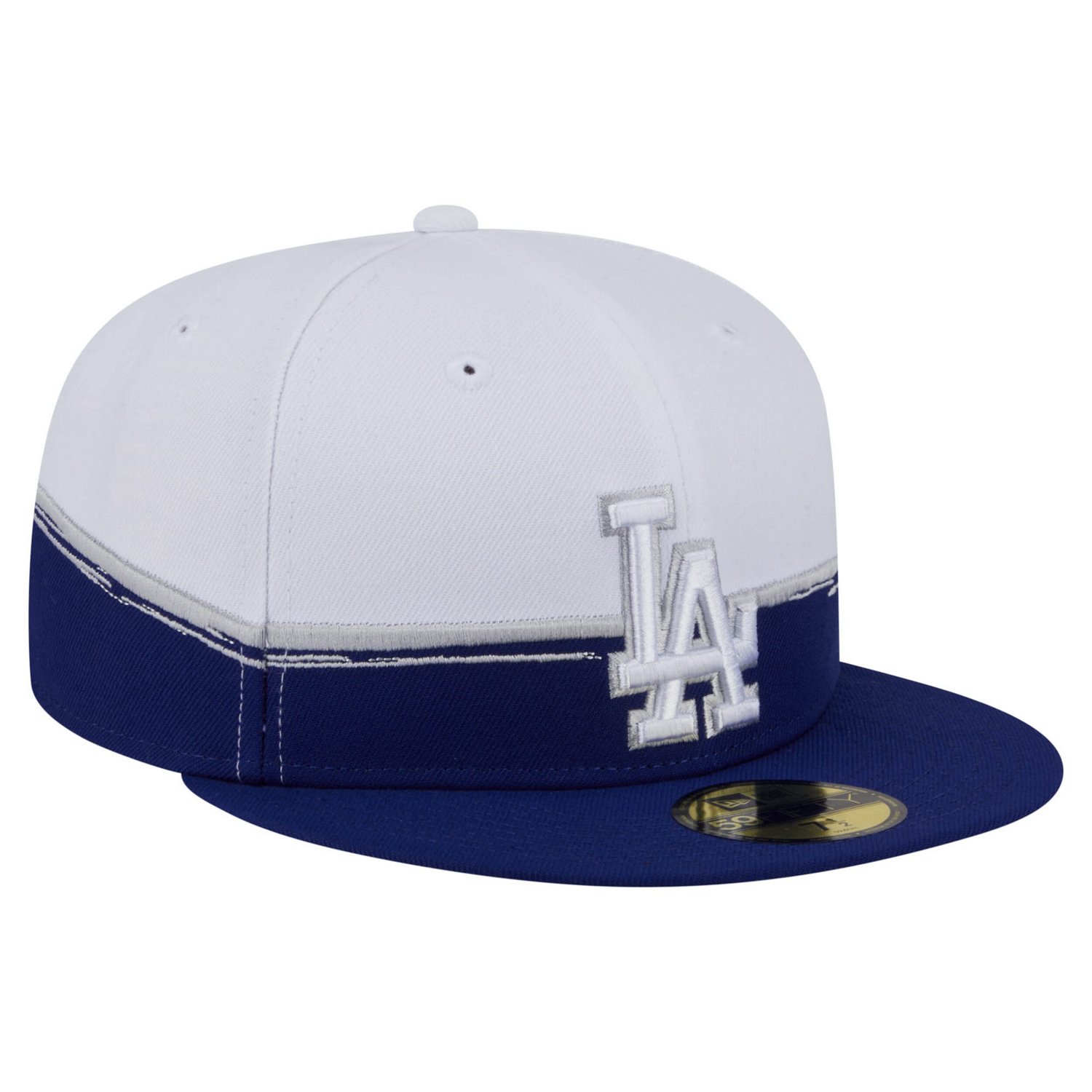 New Era White Los Angeles Dodgers Paint Stroke 59FIFTY Fitted Hat