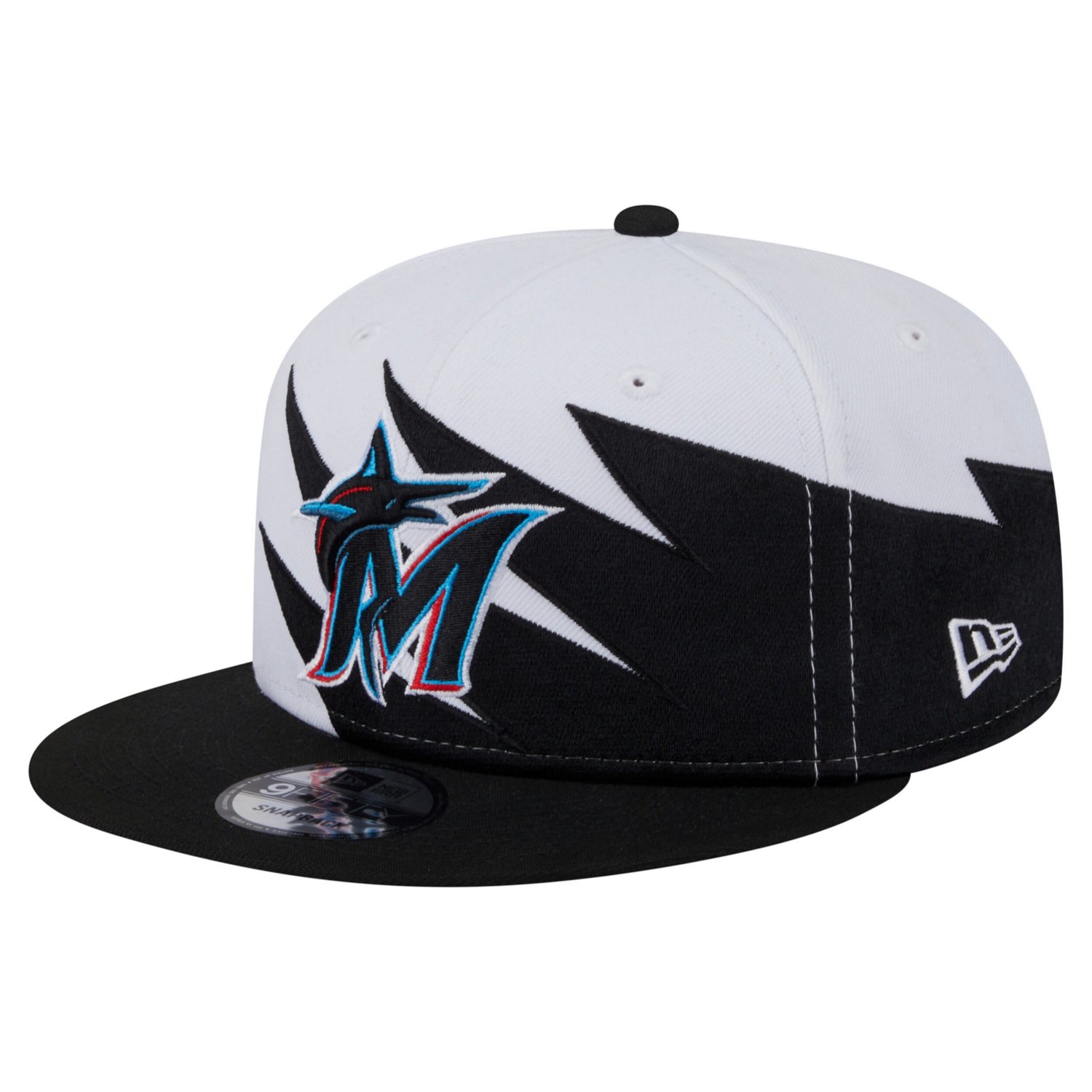 New Era White Miami Marlins Jagged 9FIFTY Snapback Hat
