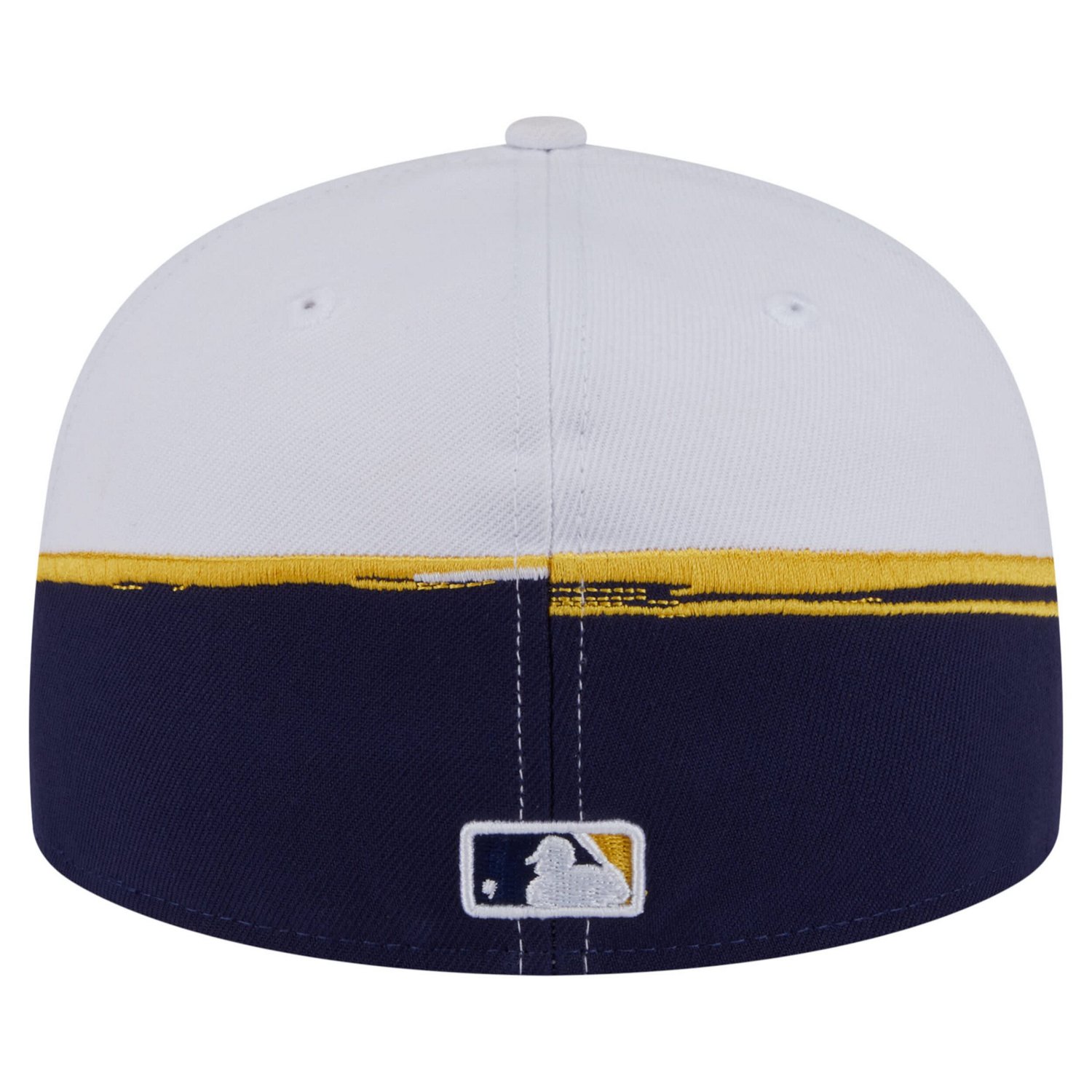 New Era White Milwaukee Brewers Paint Stroke 59FIFTY Fitted Hat - view number 4