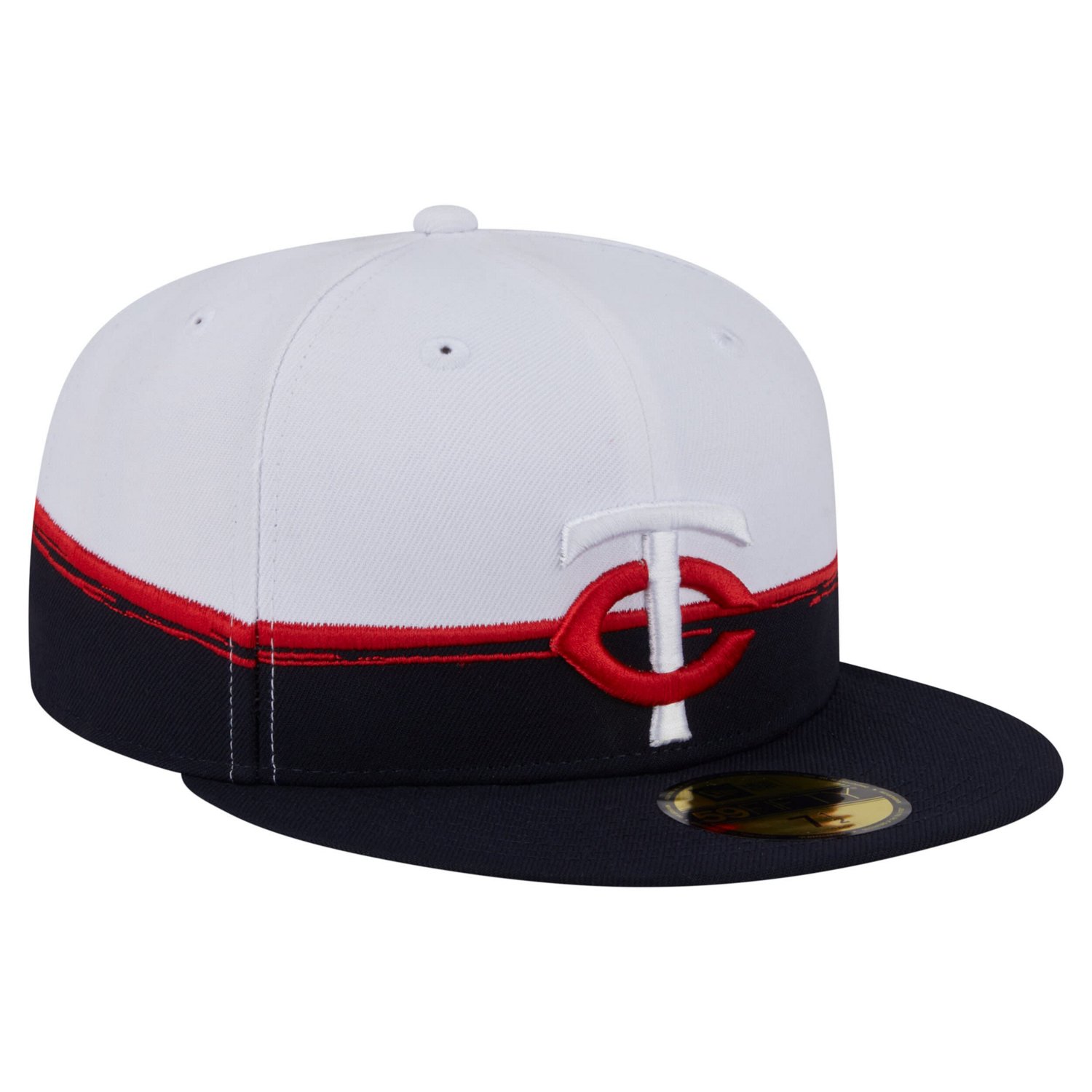 New Era White Minnesota Twins Paint Stroke 59FIFTY Fitted Hat - view number 3