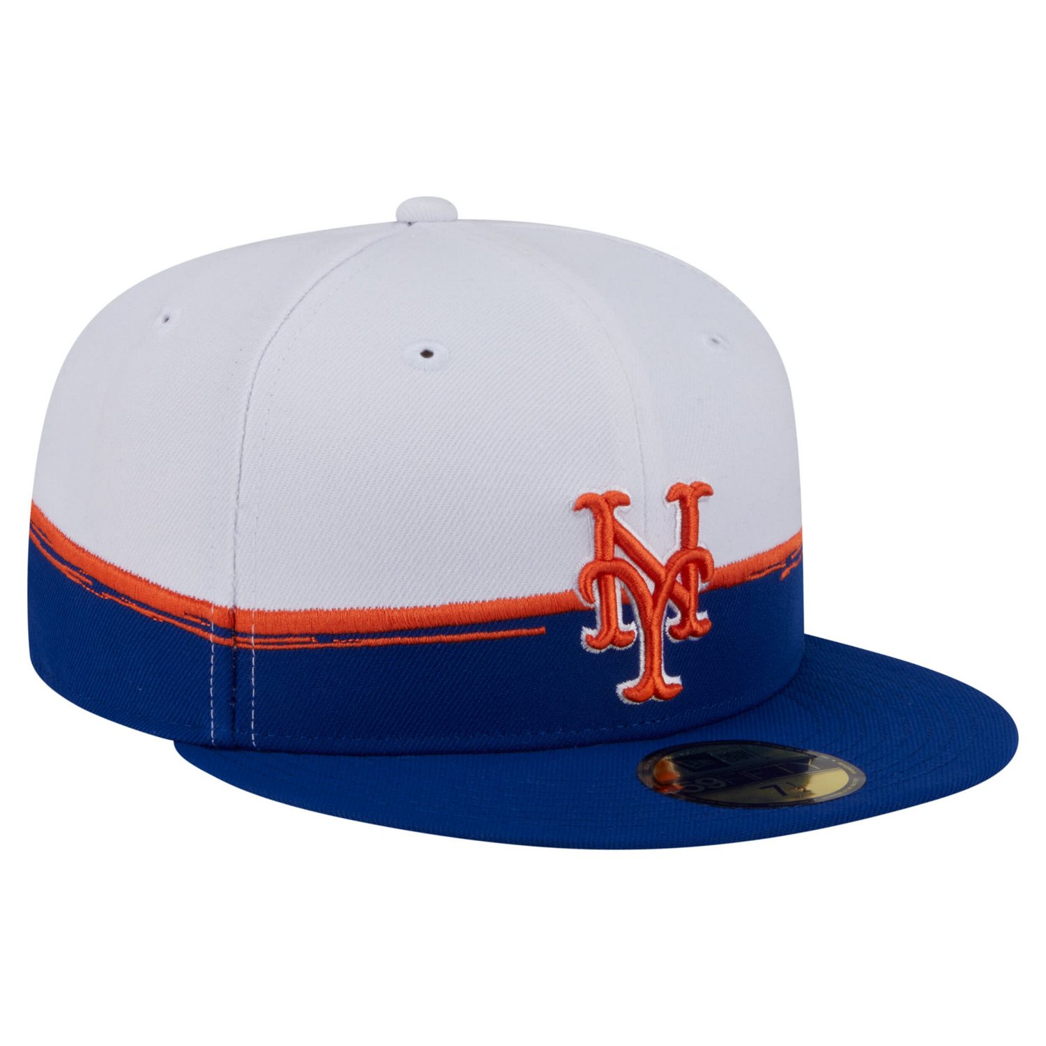 New Era White New York Mets Paint Stroke 59FIFTY Fitted Hat - view number 3