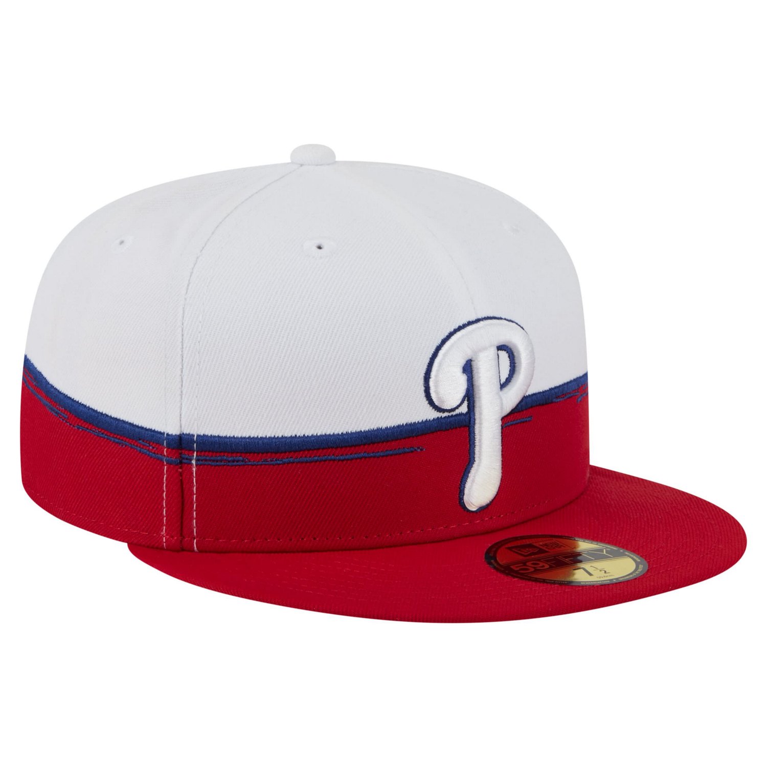New Era White Philadelphia Phillies Paint Stroke 59FIFTY Fitted Hat - view number 3