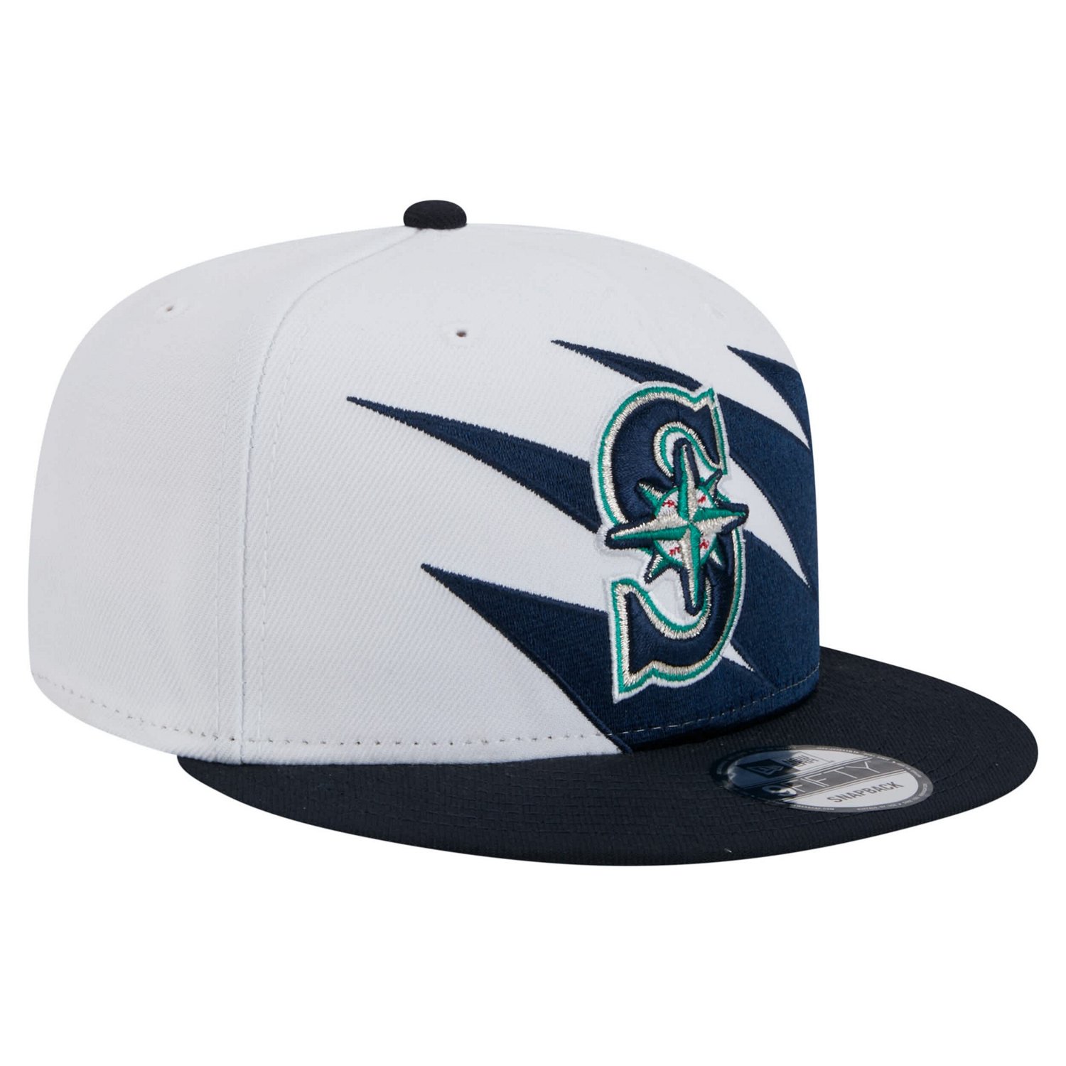 New Era White Seattle Mariners Jagged 9FIFTY Snapback Hat - view number 3