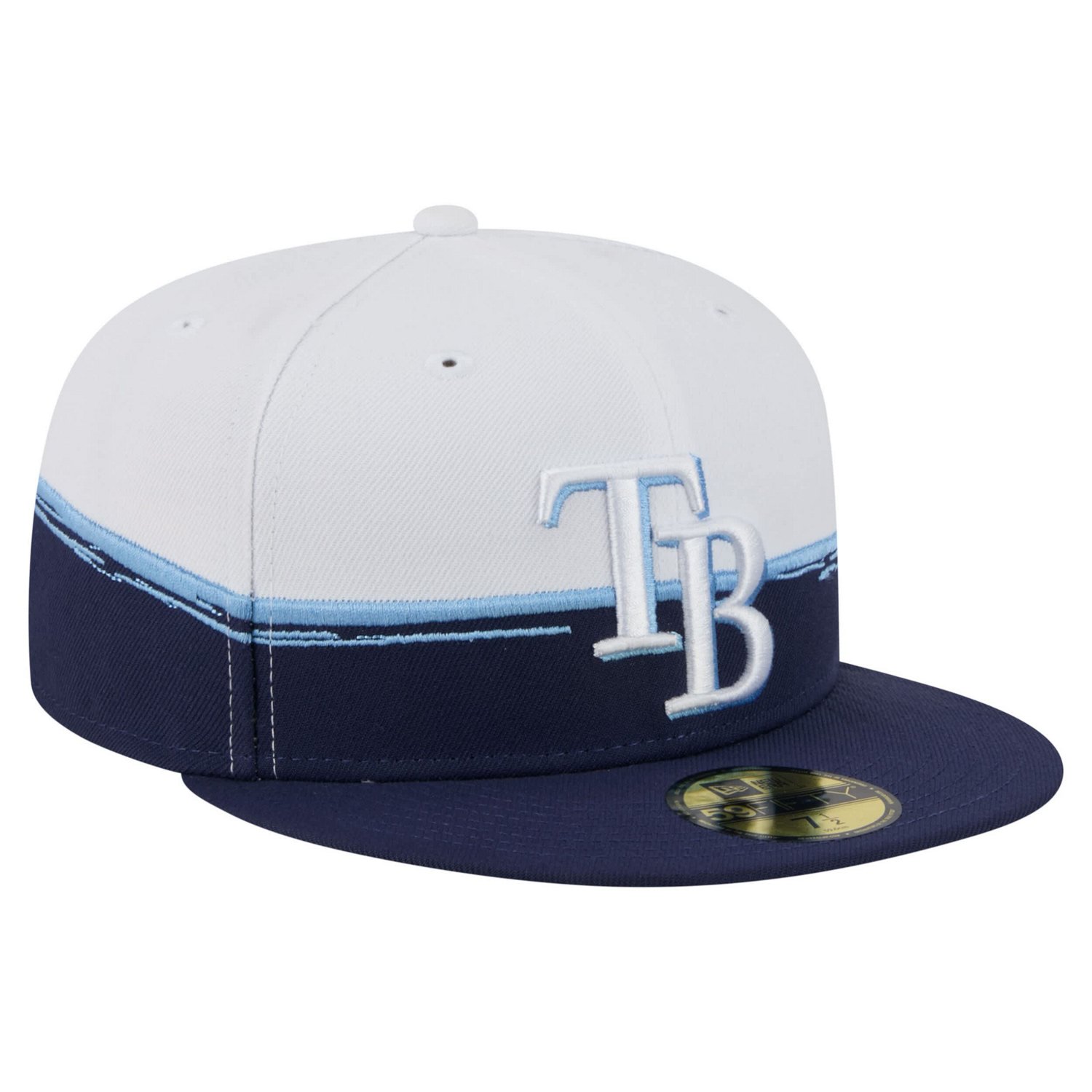 New Era White Tampa Bay Rays Paint Stroke 59FIFTY Fitted Hat - view number 3