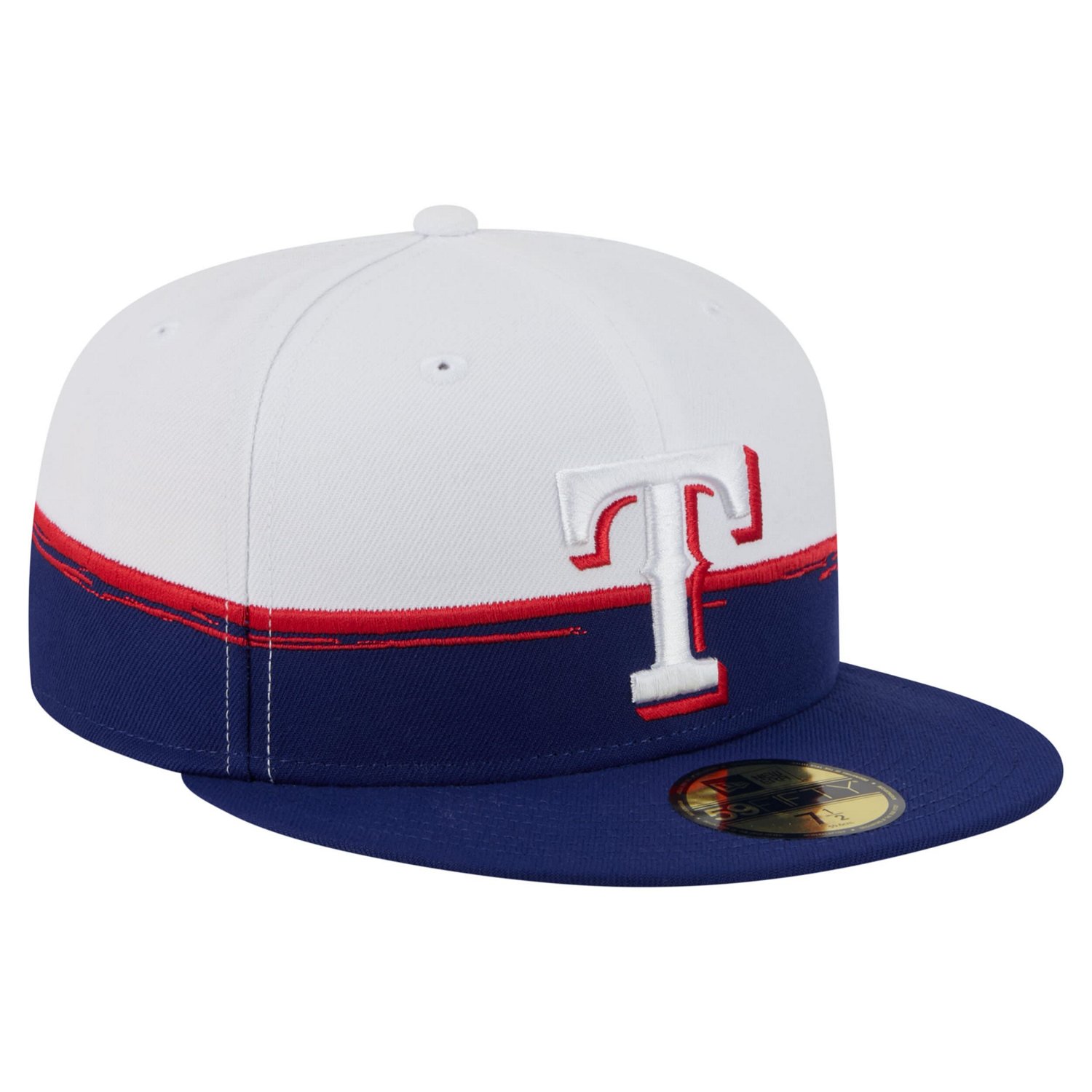 New Era White Texas Rangers Paint Stroke 59FIFTY Fitted Hat - view number 3