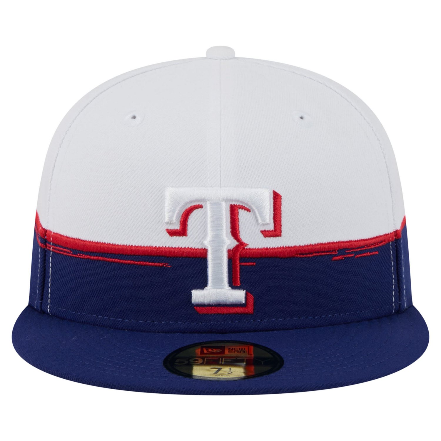 New Era White Texas Rangers Paint Stroke 59FIFTY Fitted Hat - view number 2