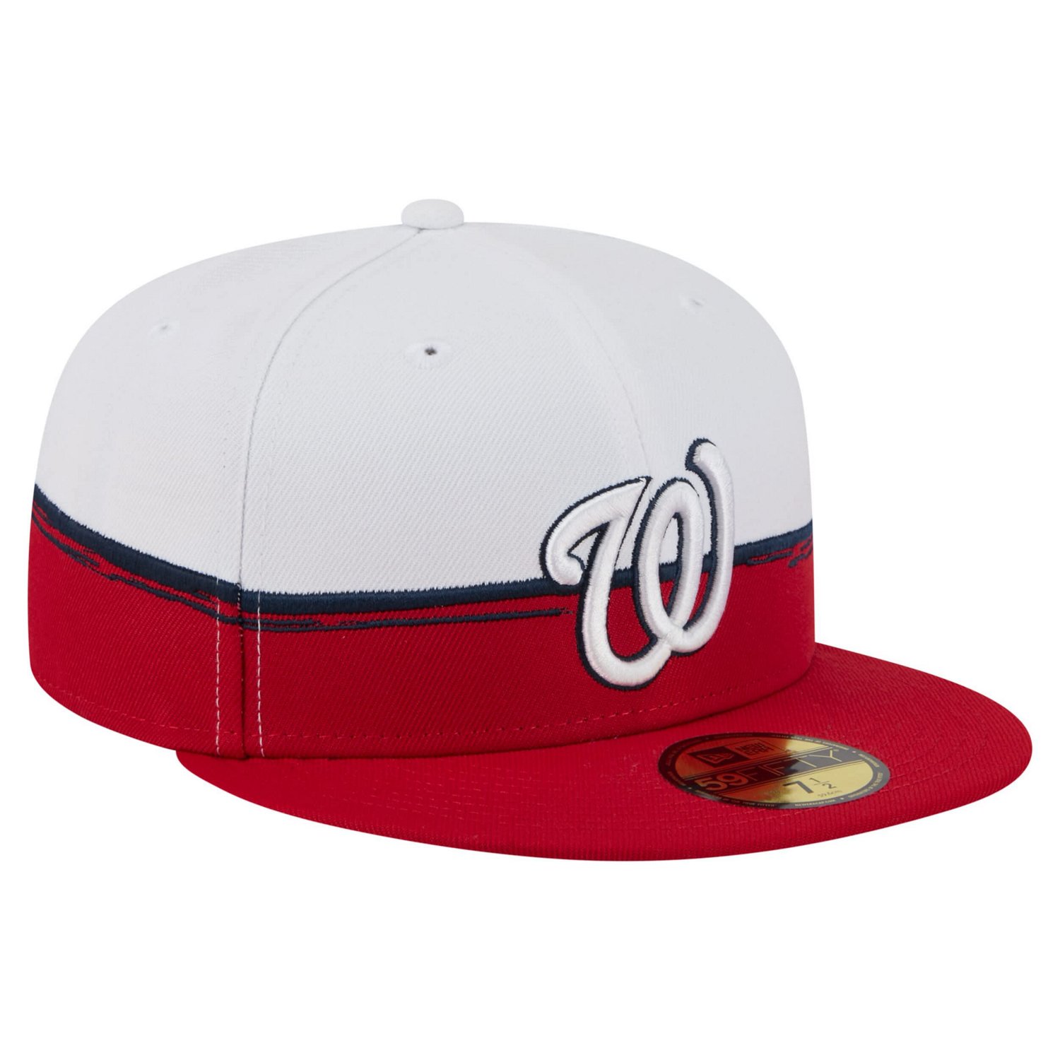 New Era White Washington Nationals Paint Stroke 59FIFTY Fitted Hat - view number 3