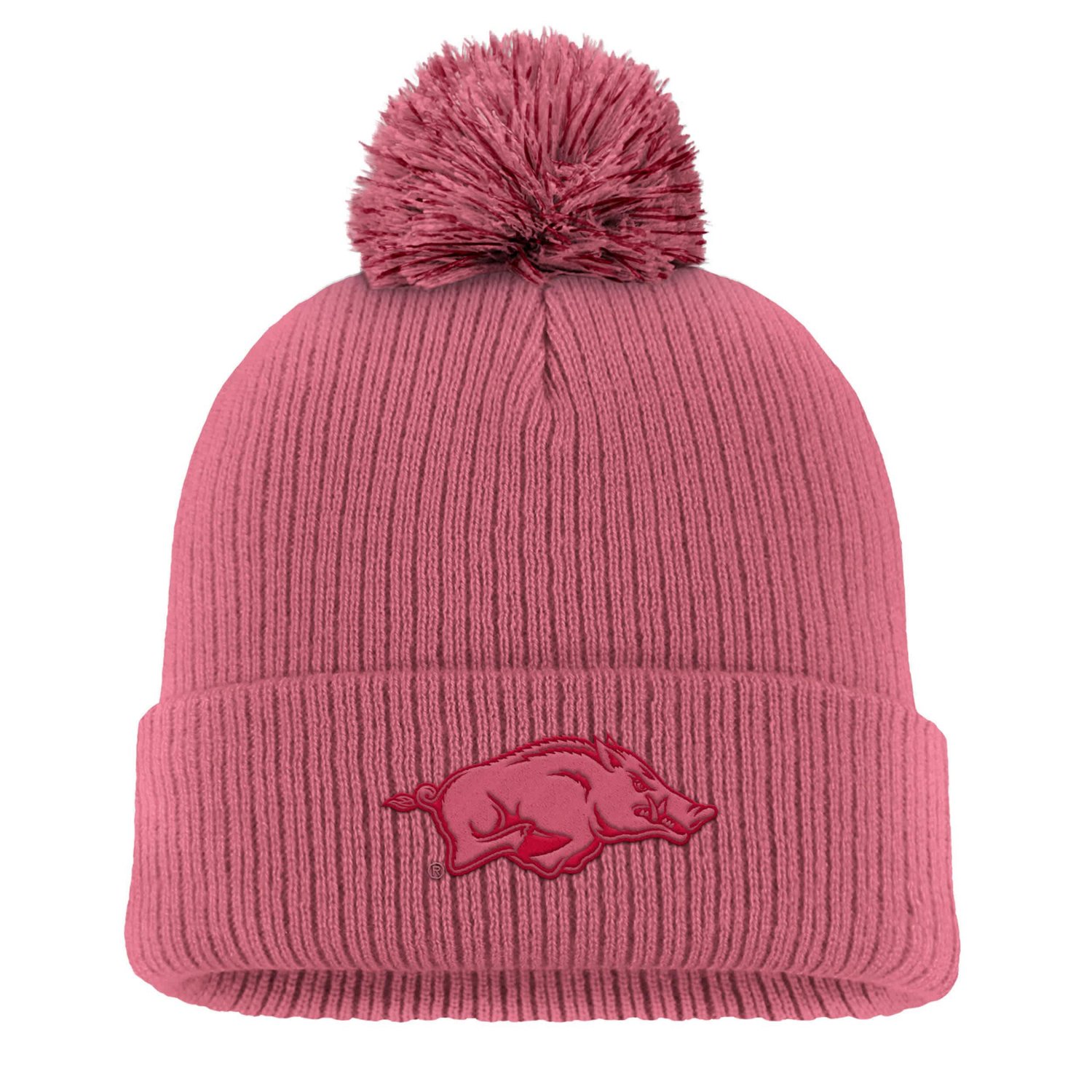 Nike Arkansas Razorbacks Tonal Peak Cuffed Knit Hat with Pom