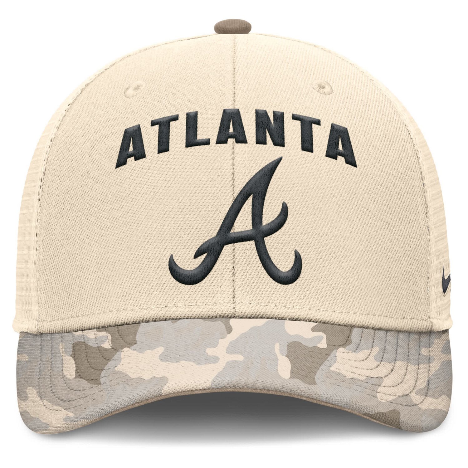 Nike Atlanta Braves Camo Pack Rise Adjustable Trucker Hat - view number 2