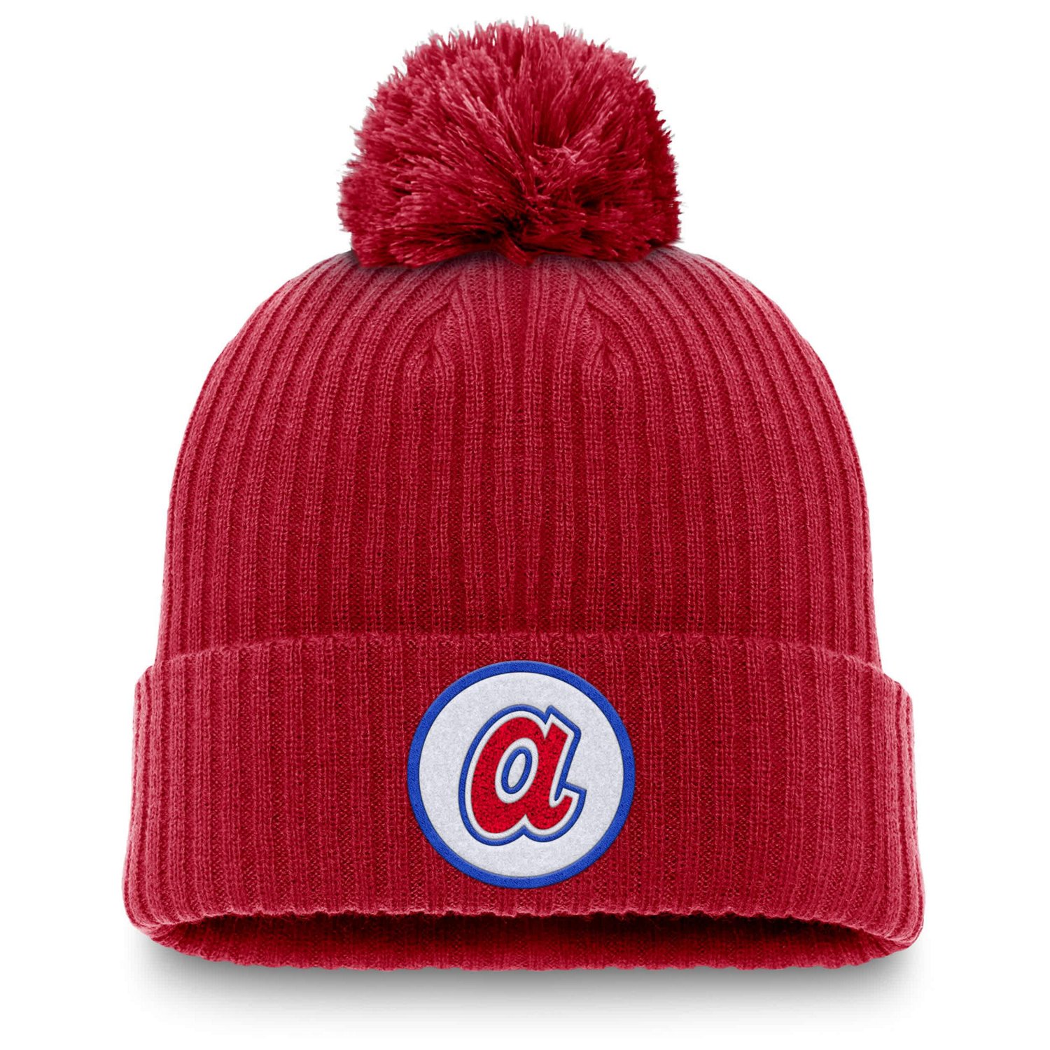 Nike Atlanta Braves Cooperstown Collection Patch Cuffed Knit Hat with Pom