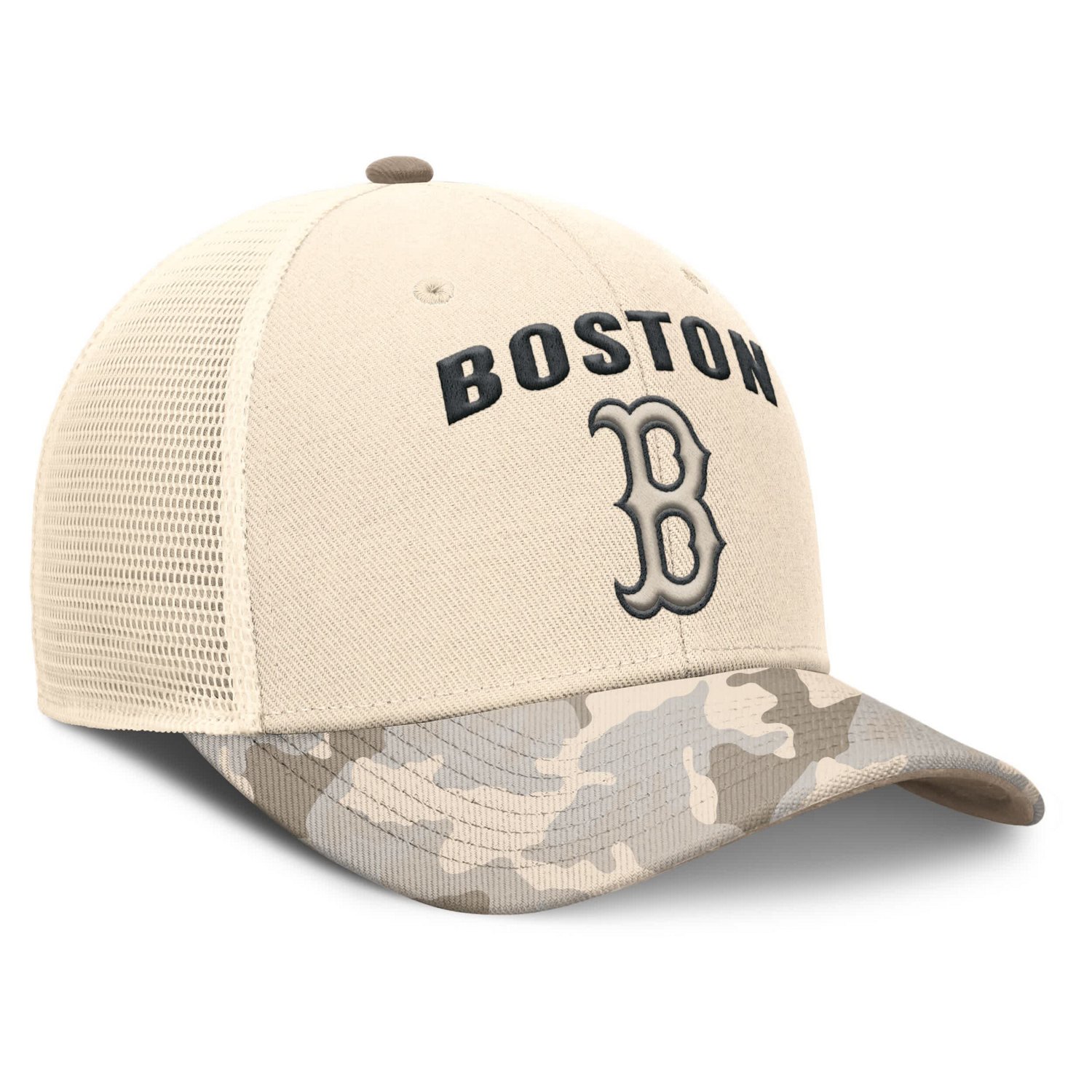Nike Boston Red Sox Camo Pack Rise Adjustable Trucker Hat - view number 3