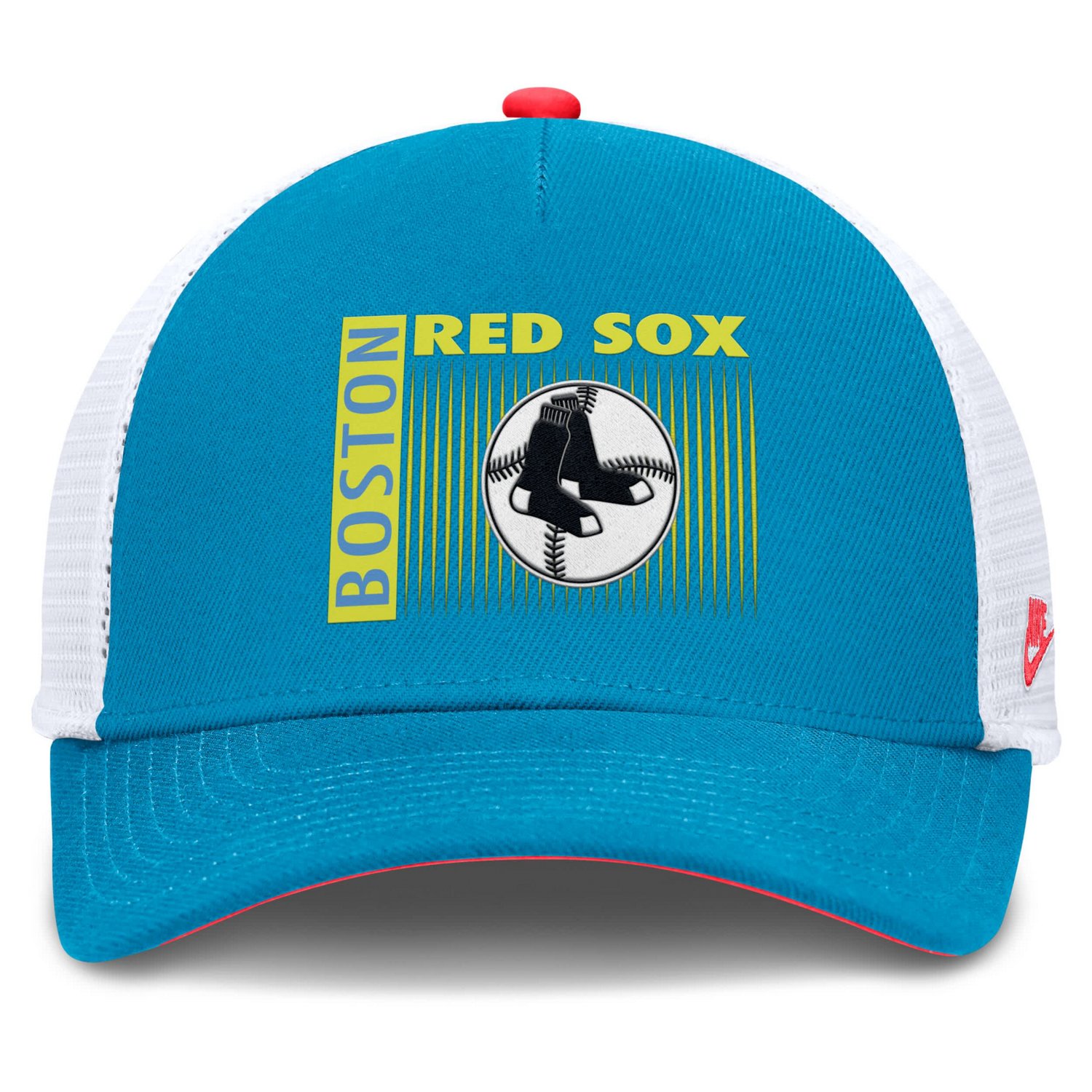 Nike Boston Red Sox Neon 90s Rise Structured Performance Adjustable Trucker Hat - view number 2