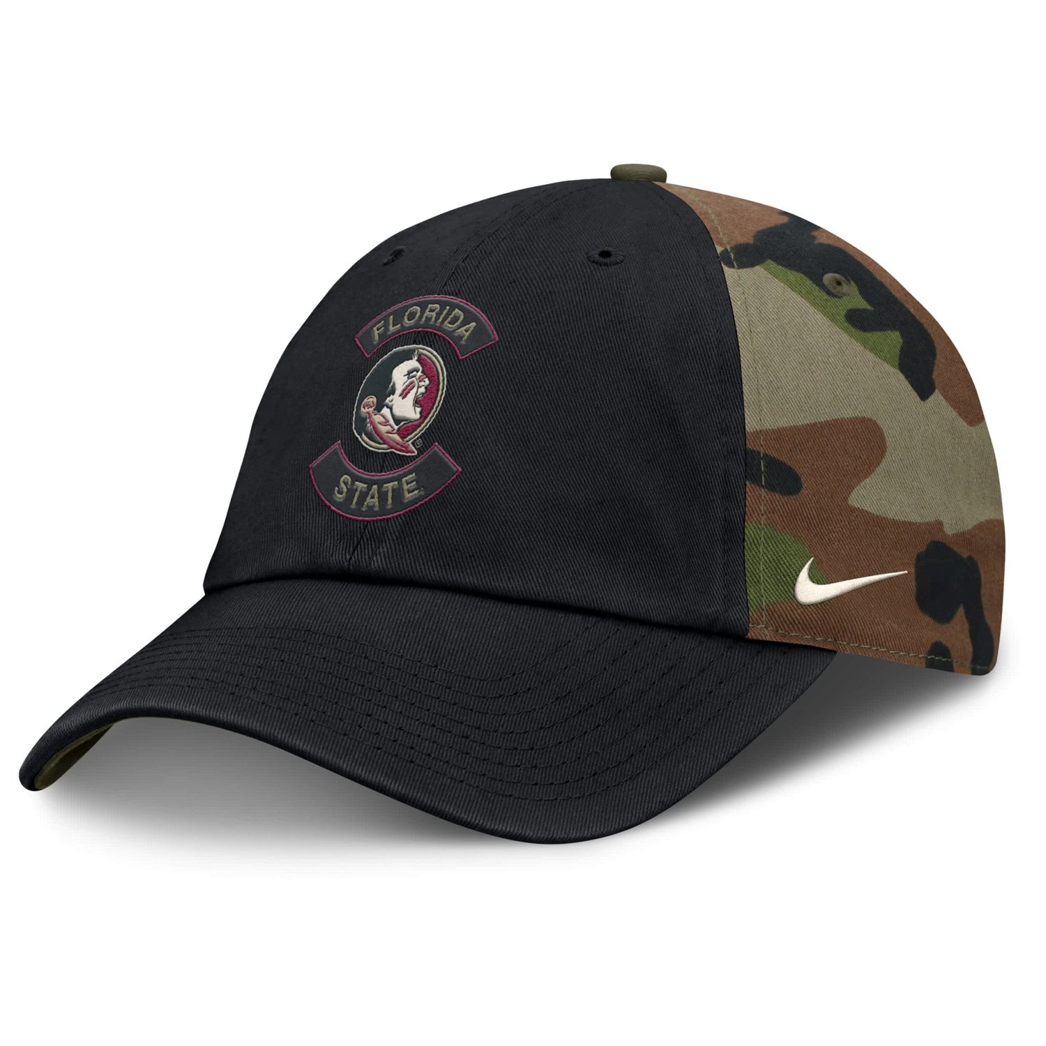 Nike Camo Florida State Seminoles 2025 Military Appreciation Club Adjustable Hat