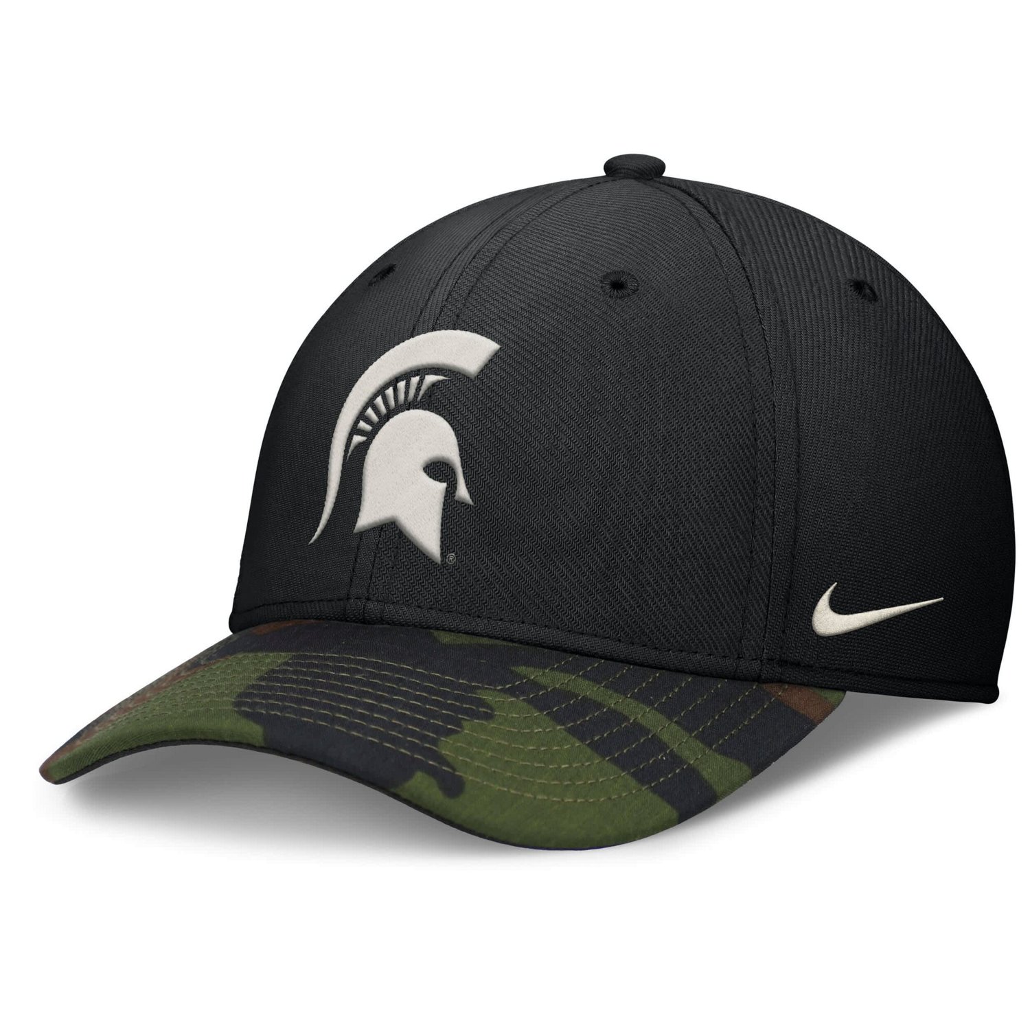 Nike Camo Michigan State Spartans 2024 Military Appreciation Rise Swoosh Performance Flex Hat                                    - view number 1