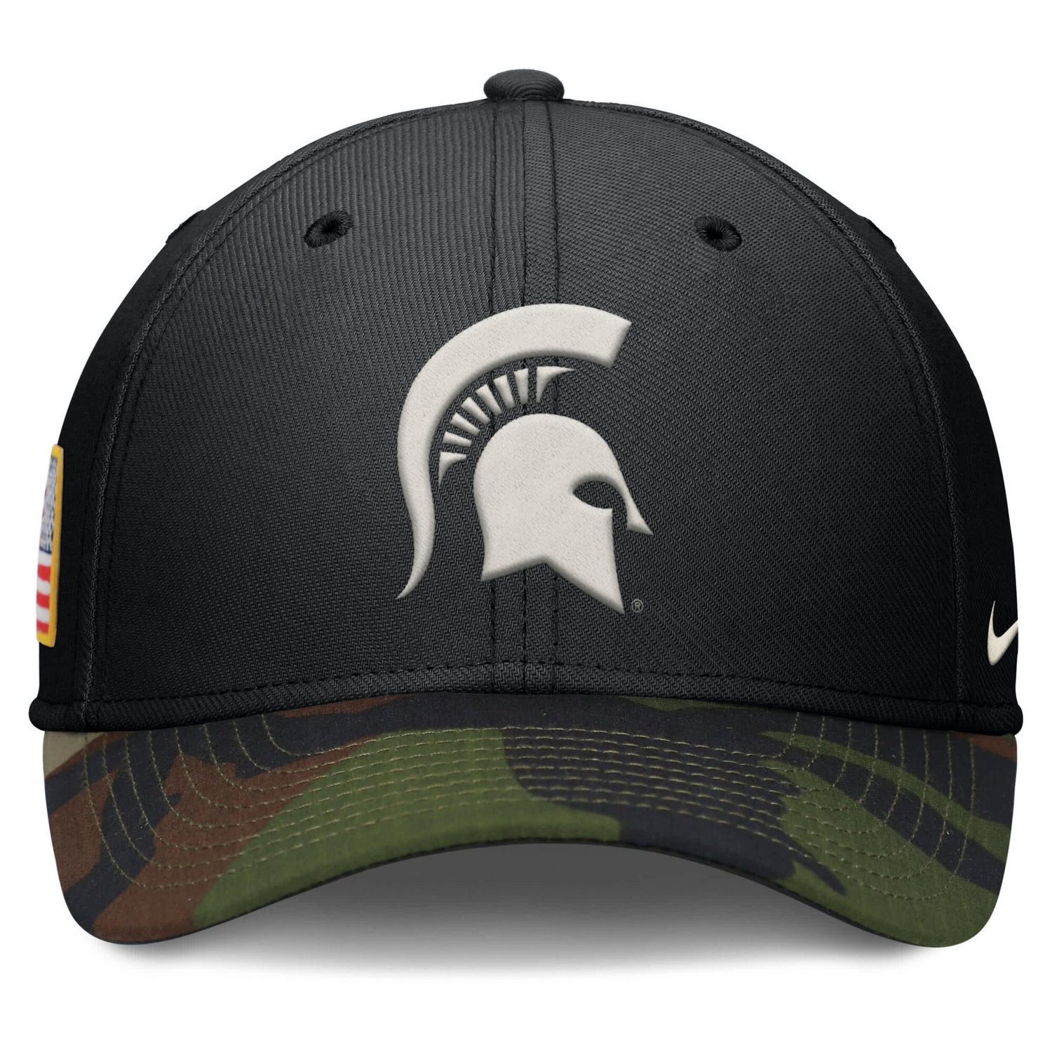 Nike Camo Michigan State Spartans 2024 Military Appreciation Rise Swoosh Performance Flex Hat                                    - view number 2
