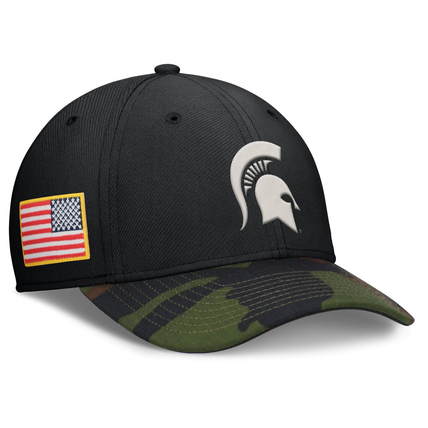 Nike Camo Michigan State Spartans 2024 Military Appreciation Rise Swoosh Performance Flex Hat                                    - view number 3