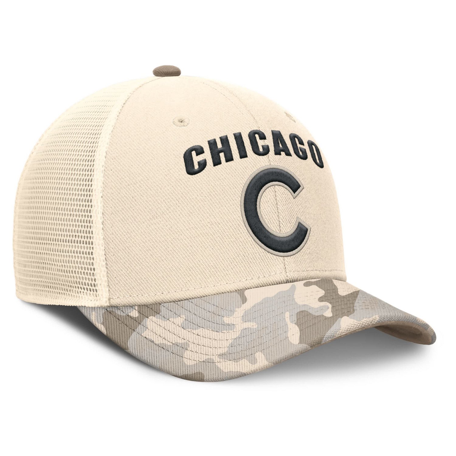 Nike Chicago Cubs Camo Pack Rise Adjustable Trucker Hat - view number 3