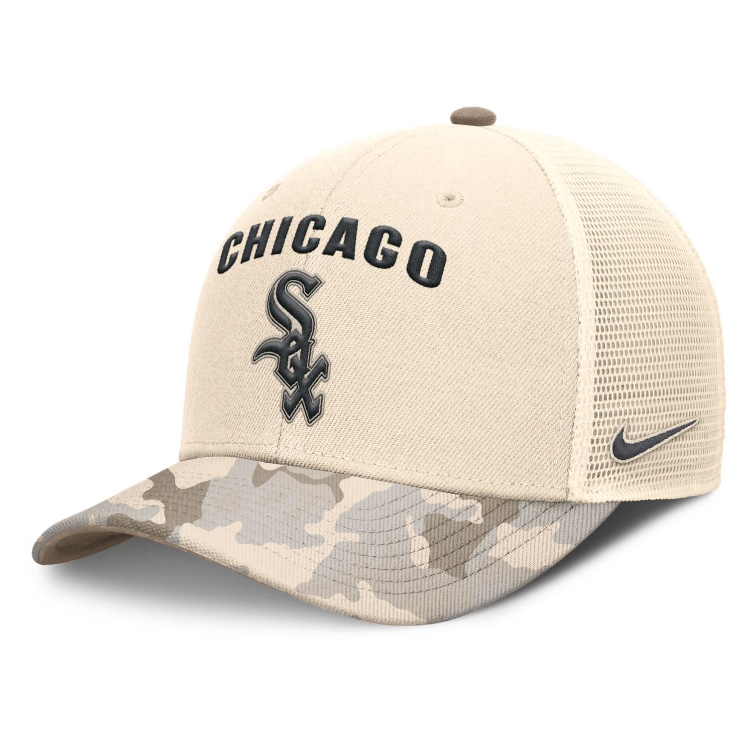 Nike Chicago White Sox Camo Pack Rise Adjustable Trucker Hat