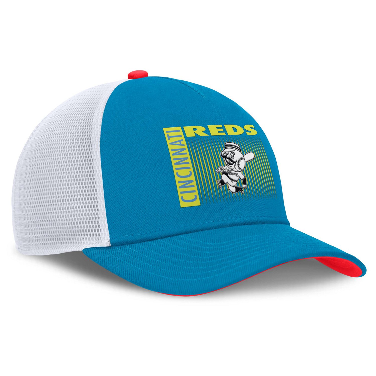 Nike Cincinnati Reds Neon 90s Rise Structured Performance Adjustable Trucker Hat